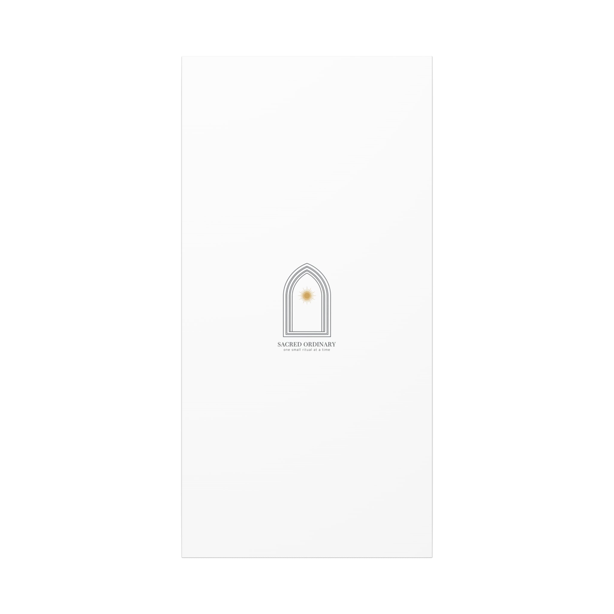 Sacred Ordinary Gothic Arch Canvas | Minimal Scripture Art, Quiet Luxury