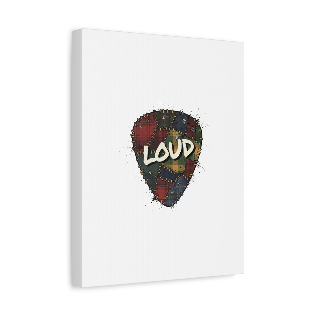 Plaid Patchwork Guitar Pick Canvas, Grunge Revival, 90s Rock Plaid Aesthetic 36" x 36" 1.25"