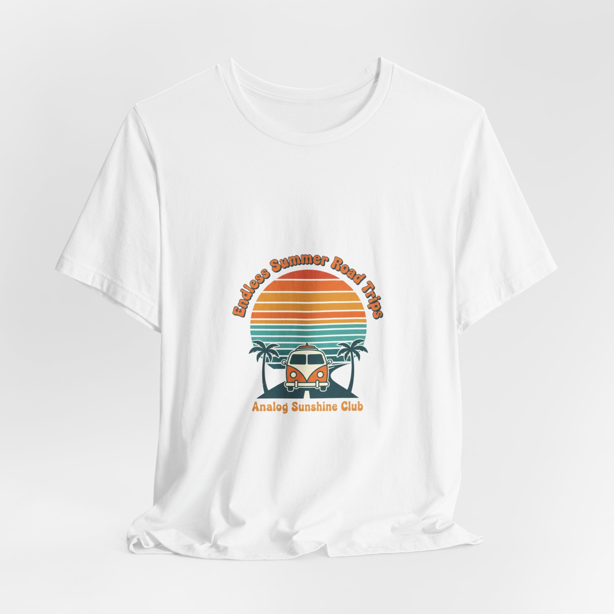 Retro 70s Sunset Surf Graphic Tee | Vintage Palm Golden Hour Postcard Navy