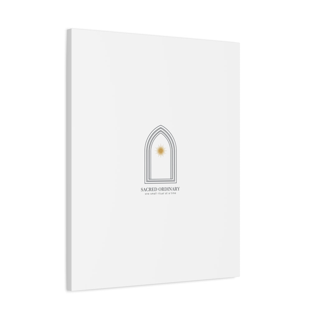 Sacred Ordinary Gothic Arch Canvas | Minimal Scripture Art, Quiet Luxury 36" x 36" 1.25"
