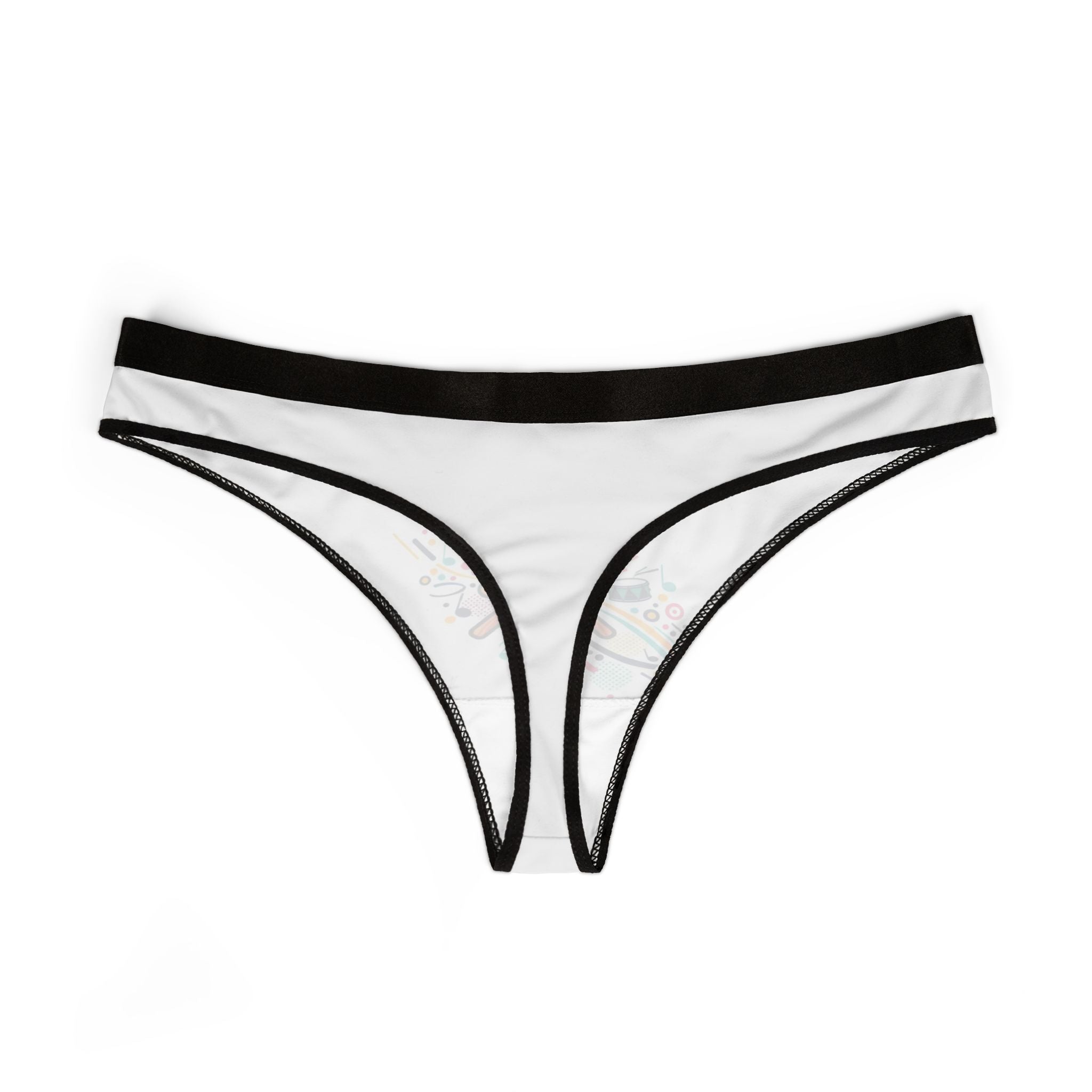 Music Drumsticks Thong — Colorful Musical Notes Women's Underwear