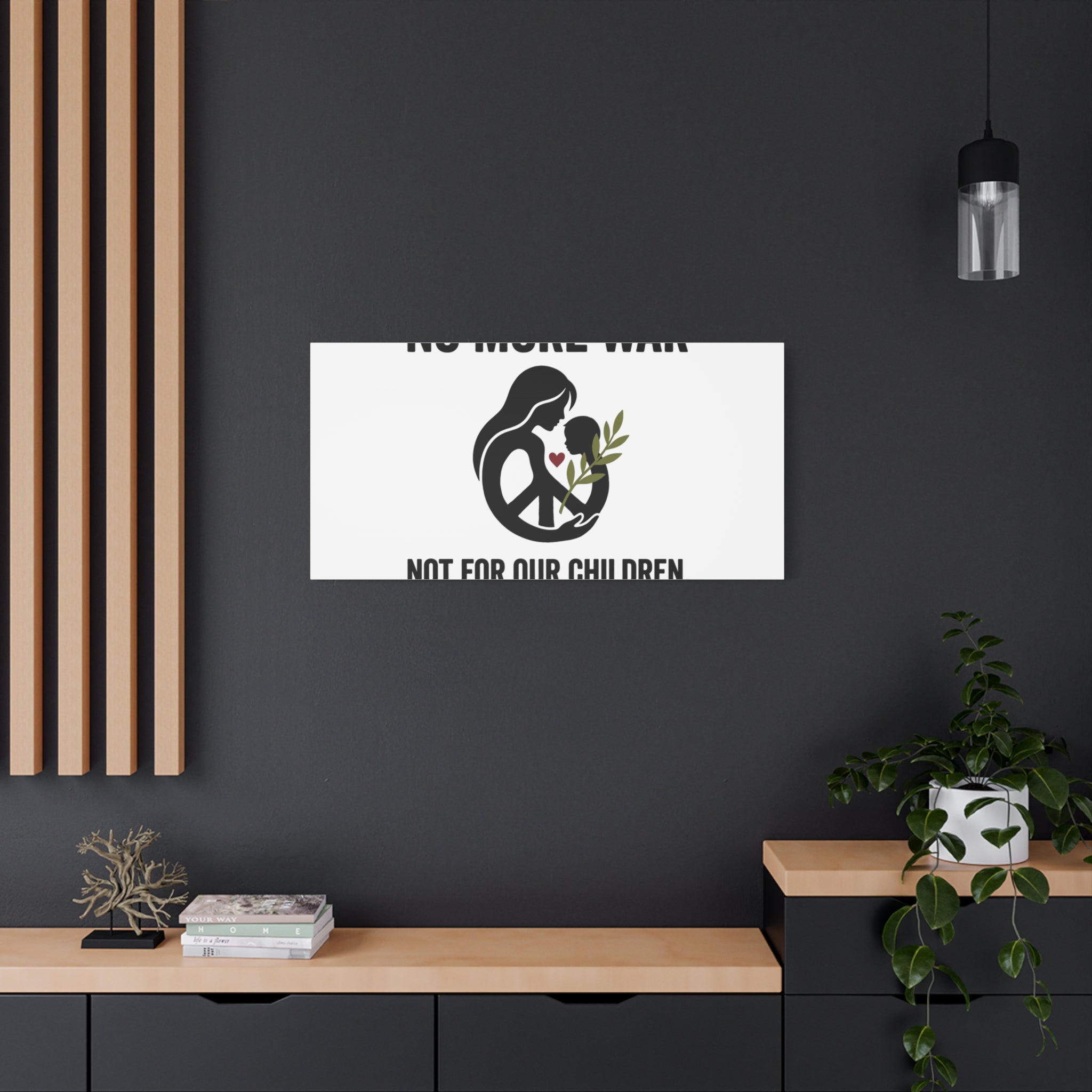 No More War Canvas, Anti-War Peace Protest Wall Art | Solidarity Ceasefire. 36" x 36" 1.25"