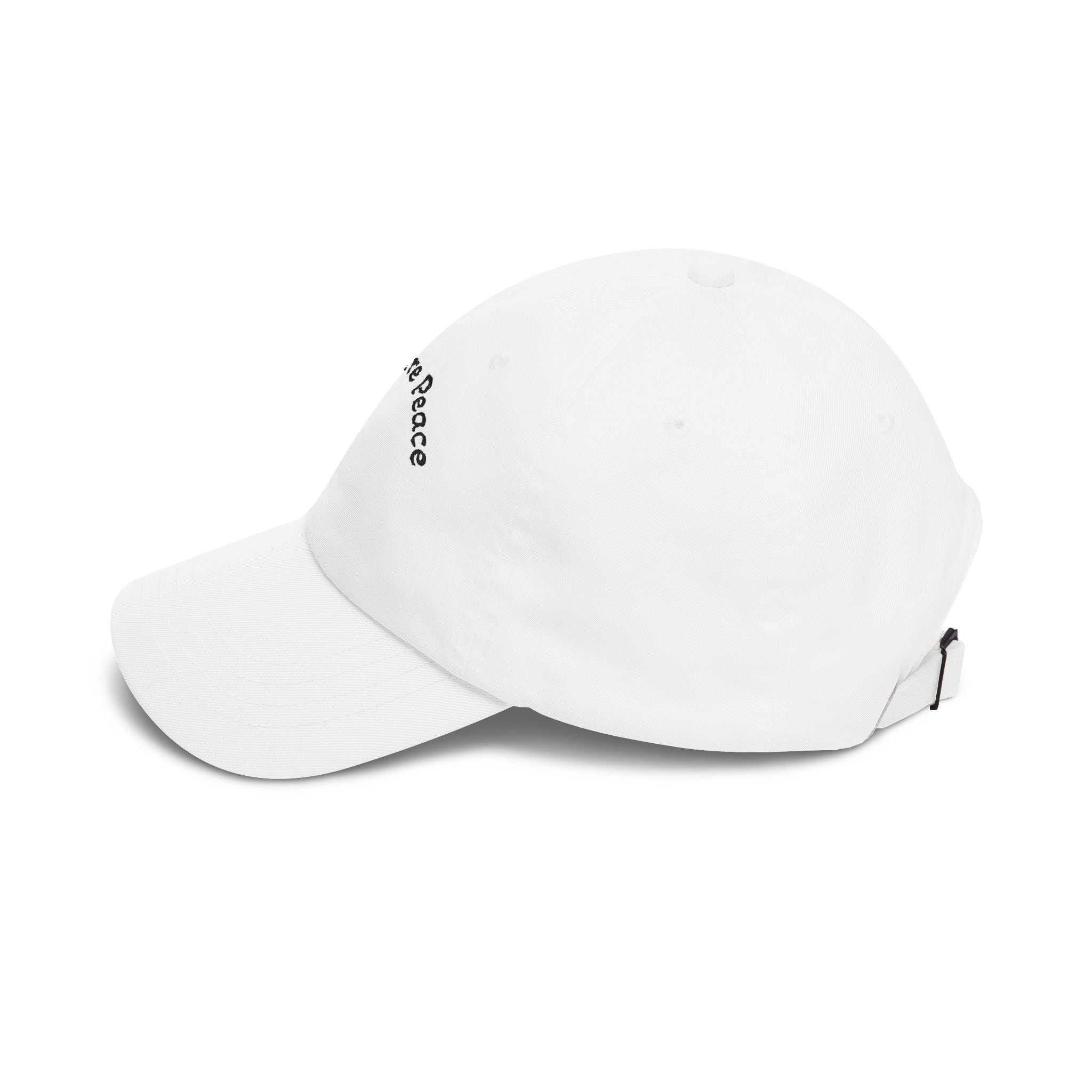 Dad Cap – "Find You're Peace" Embroidered White Baseball Hat.