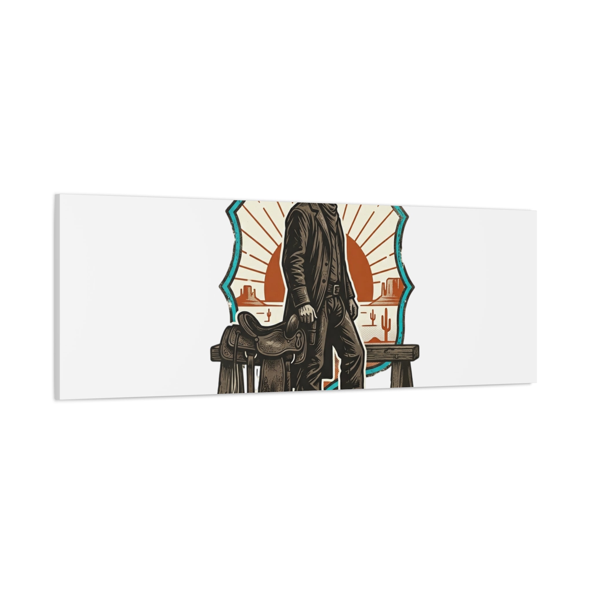 Honor the Old Ways Canvas, Western Americana vintage cowboy frontier 36" x 36" 1.25"