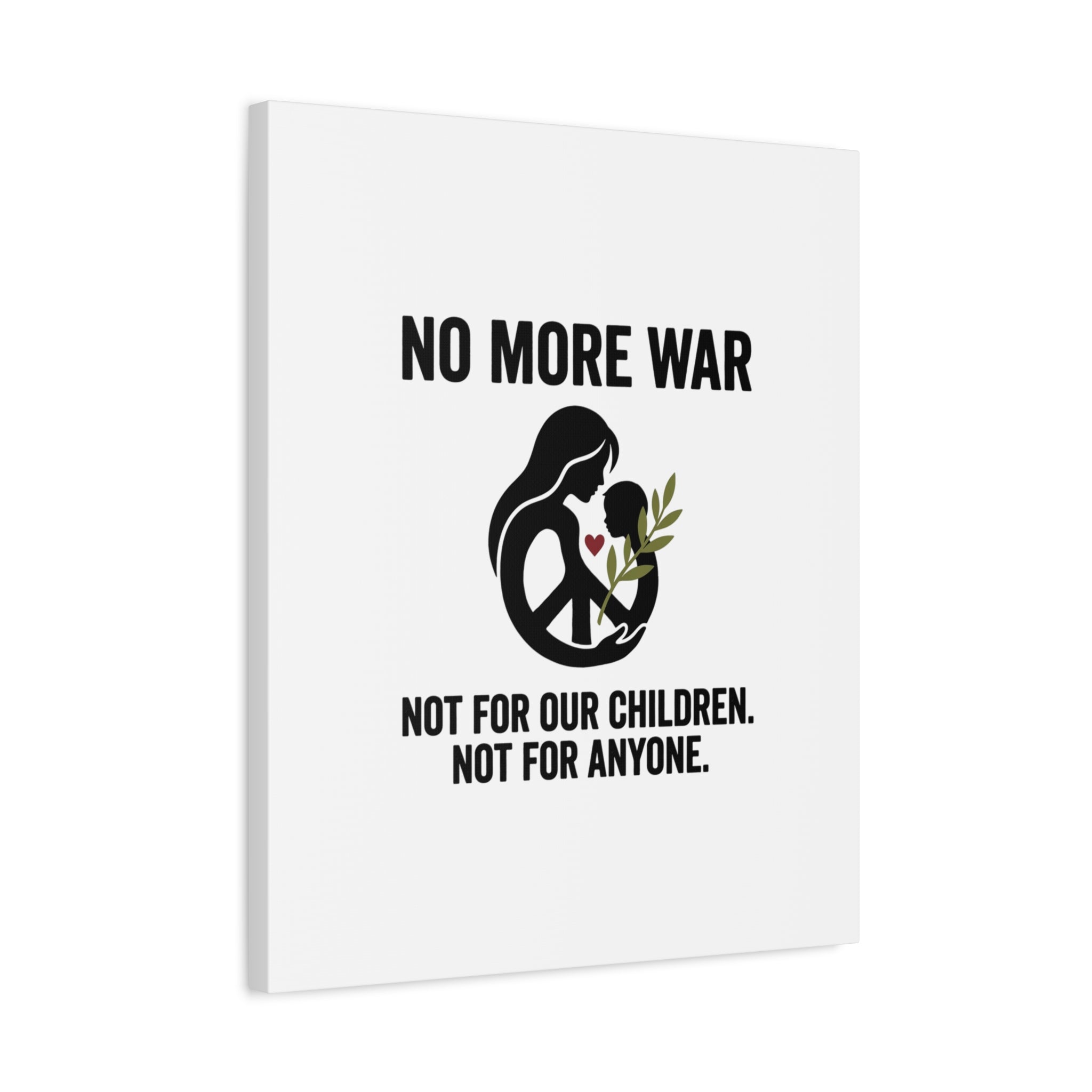 No More War Canvas, Anti-War Peace Protest Wall Art | Solidarity Ceasefire. 36" x 36" 1.25"