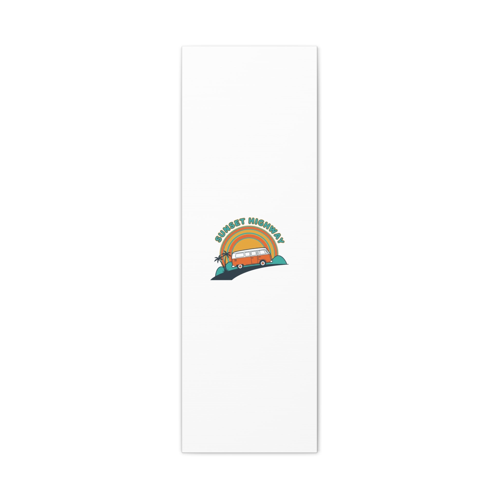 Sunset Highway Van Canvas | 1970s Retro Surf, Vintage Palm Poster 12" x 36" (Vertical) 1.25"