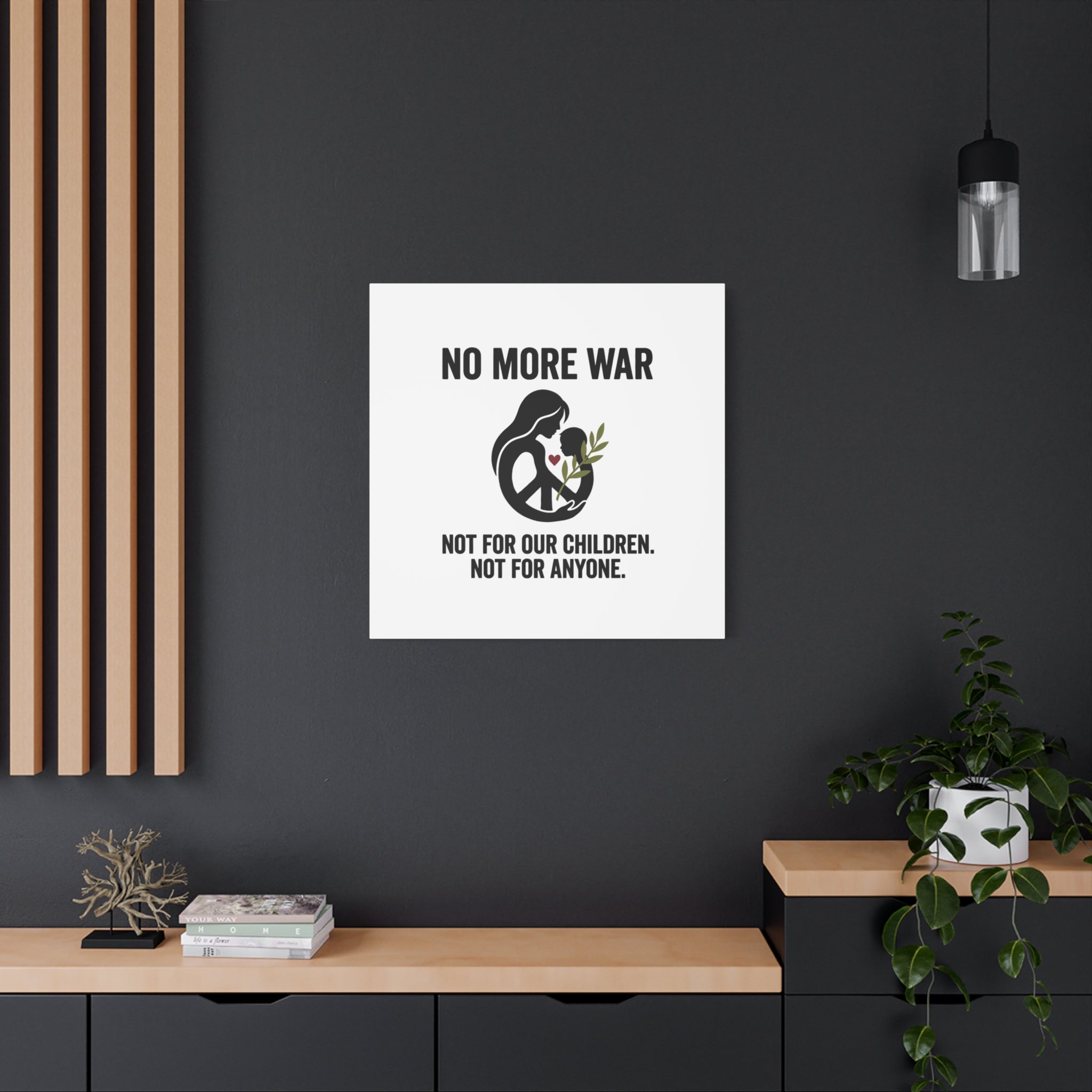 No More War Canvas, Anti-War Peace Protest Wall Art | Solidarity Ceasefire. 36" x 36" 1.25"