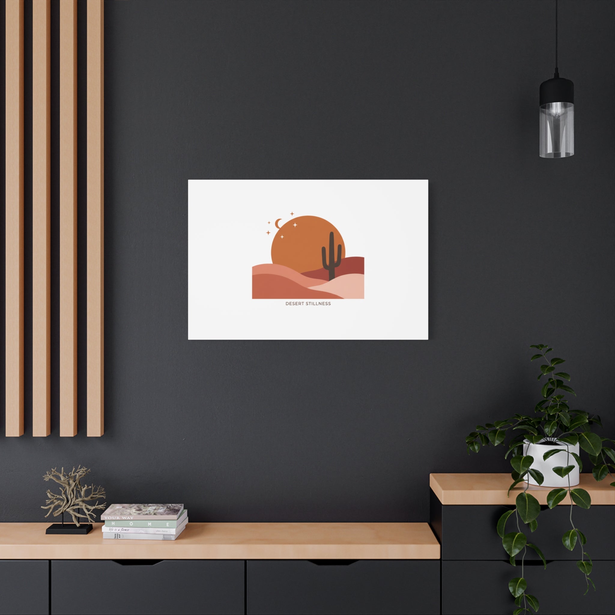 Desert Stillness Canvas, Desert Sunset Minimalist Mesa | Southwestern Art Print 36" x 36" 1.25"