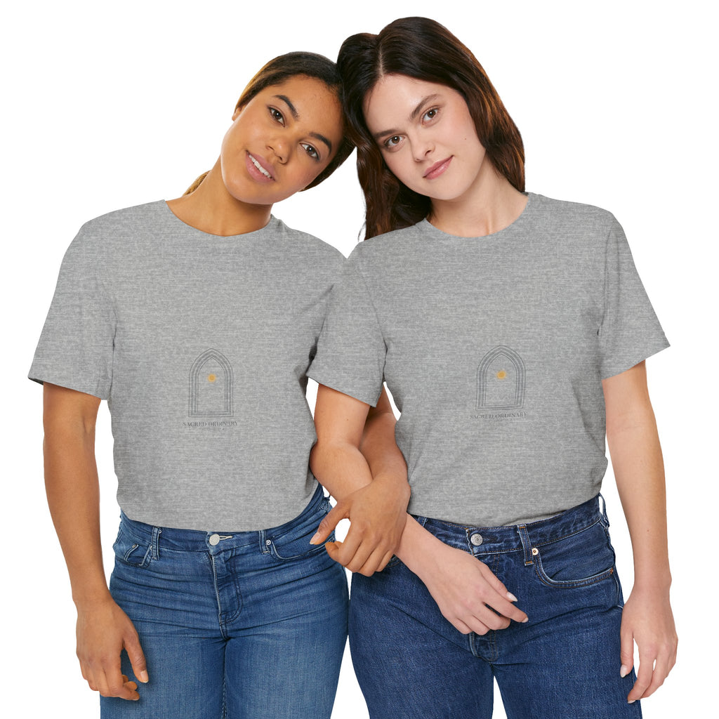 Gothic Arch Minimal Tee | Monastic Minimalism, serene typography Navy