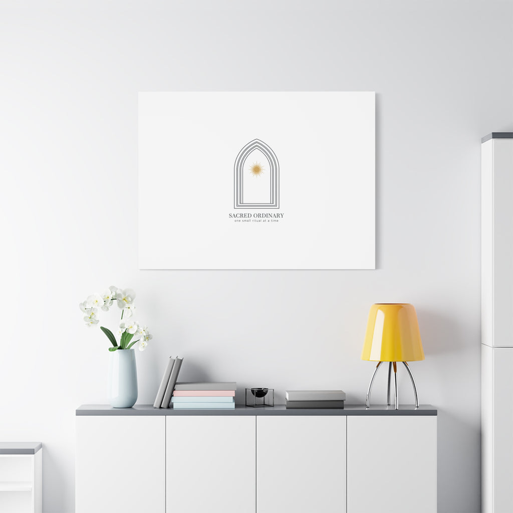 Sacred Ordinary Gothic Arch Canvas | Minimal Scripture Art, Quiet Luxury 36" x 36" 1.25"