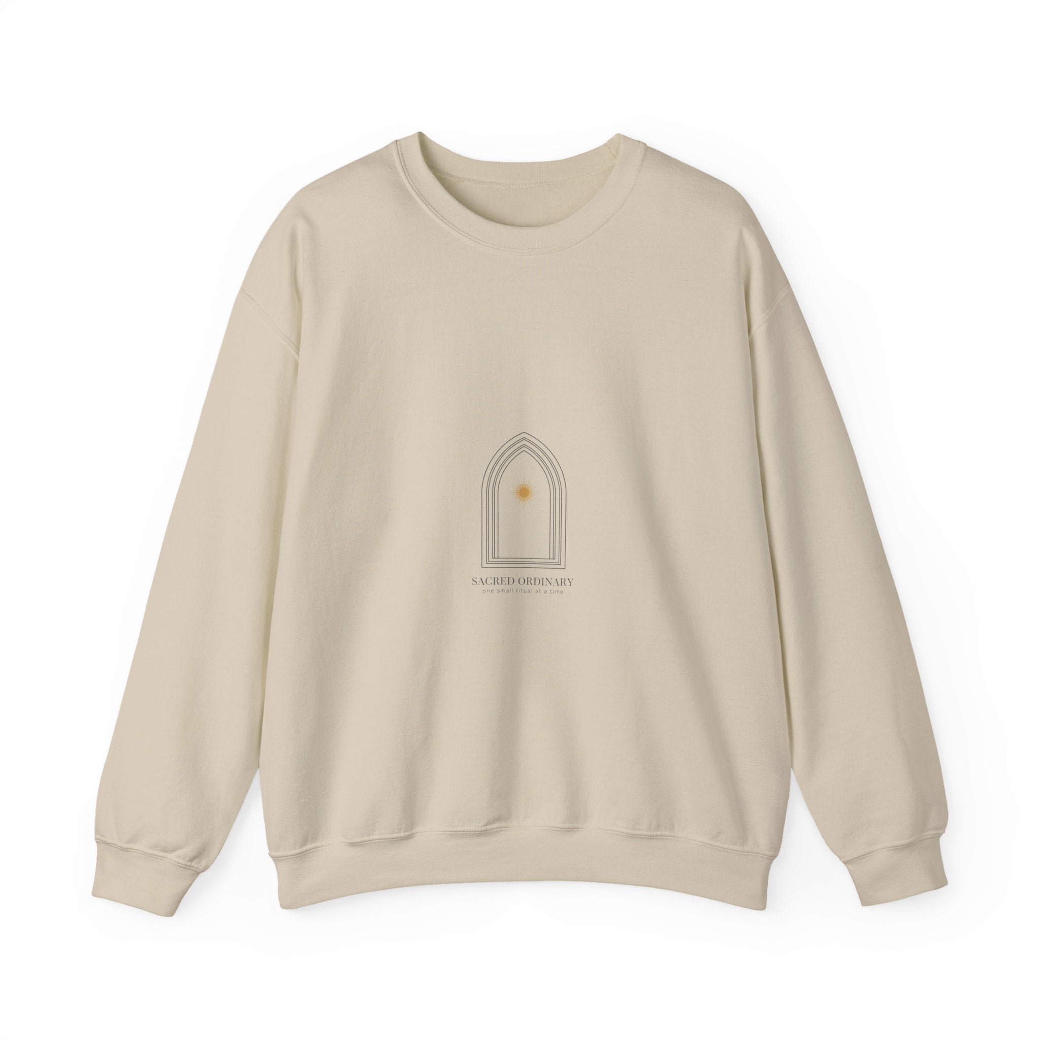 Gothic Arch Minimal Sweatshirt | Quiet Luxury, Serene Typography