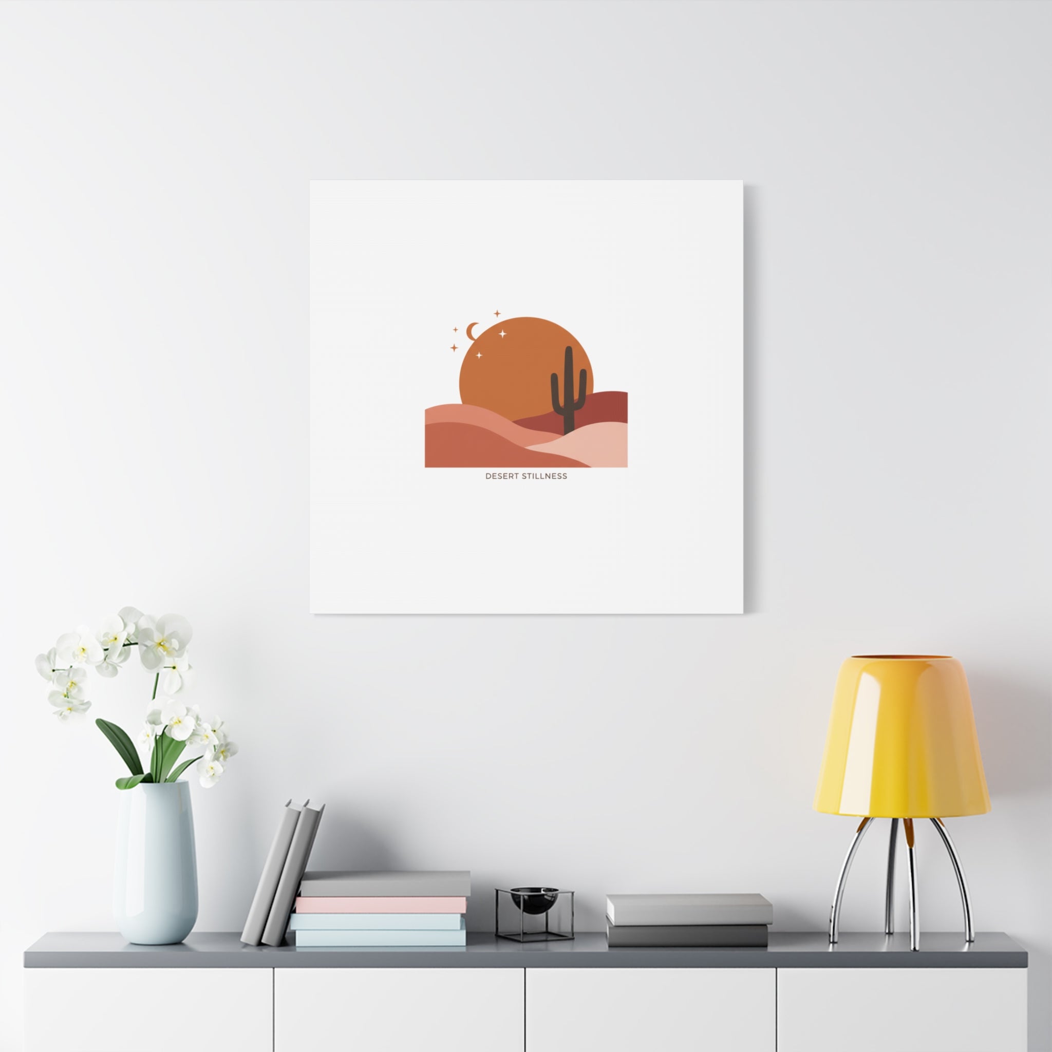 Desert Stillness Canvas, Desert Sunset Minimalist Mesa | Southwestern Art Print 36" x 36" 1.25"