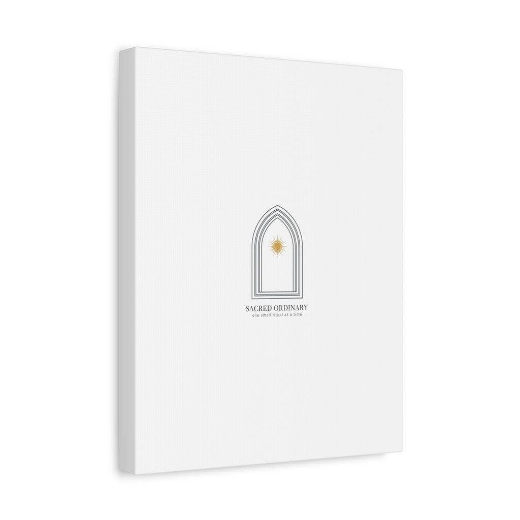 Sacred Ordinary Gothic Arch Canvas | Minimal Scripture Art, Quiet Luxury
