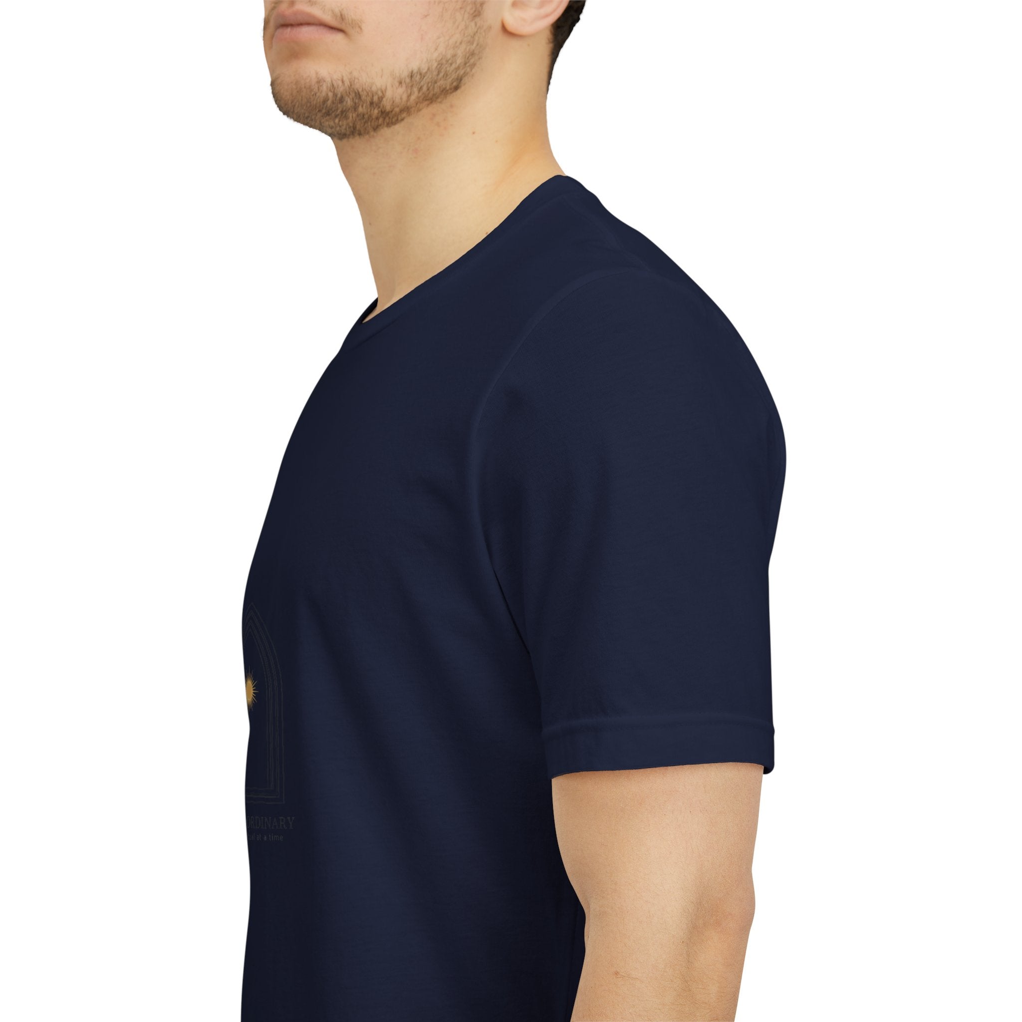 Gothic Arch Minimal Tee | Monastic Minimalism, serene typography Navy