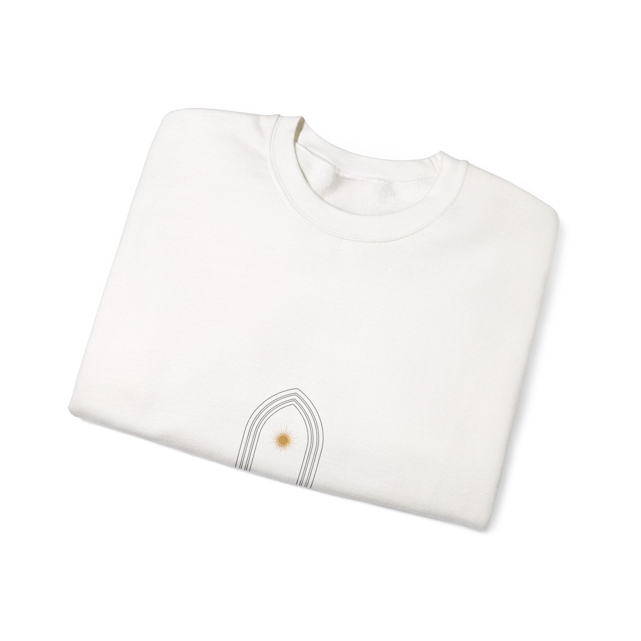 Gothic Arch Minimal Sweatshirt | Quiet Luxury, Serene Typography