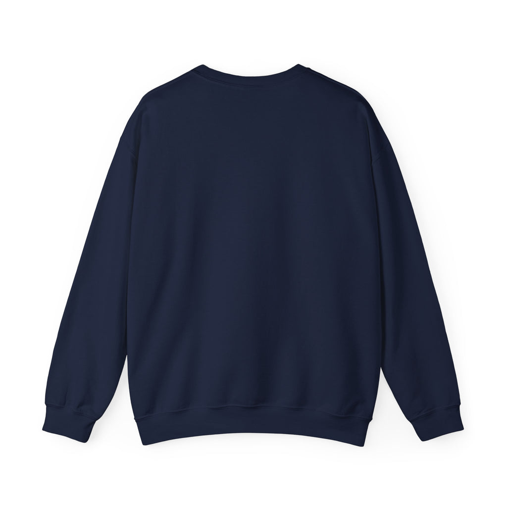 Vintage 70s Sunset Camper Crewneck Sweatshirt | Retro Surf Graphic, Golden Hour Postcard Navy