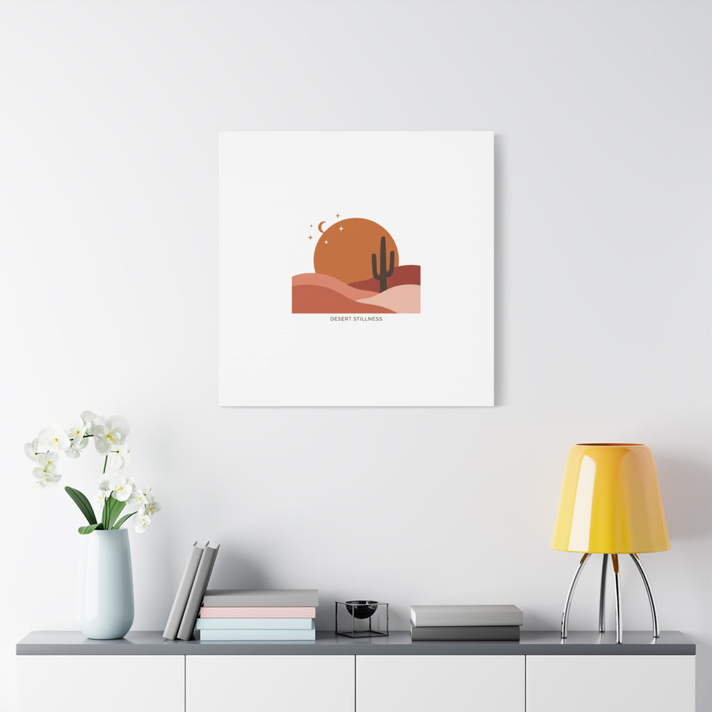 Desert Stillness Canvas, Desert Sunset Minimalist Mesa | Southwestern Art Print 36" x 36" 1.25"