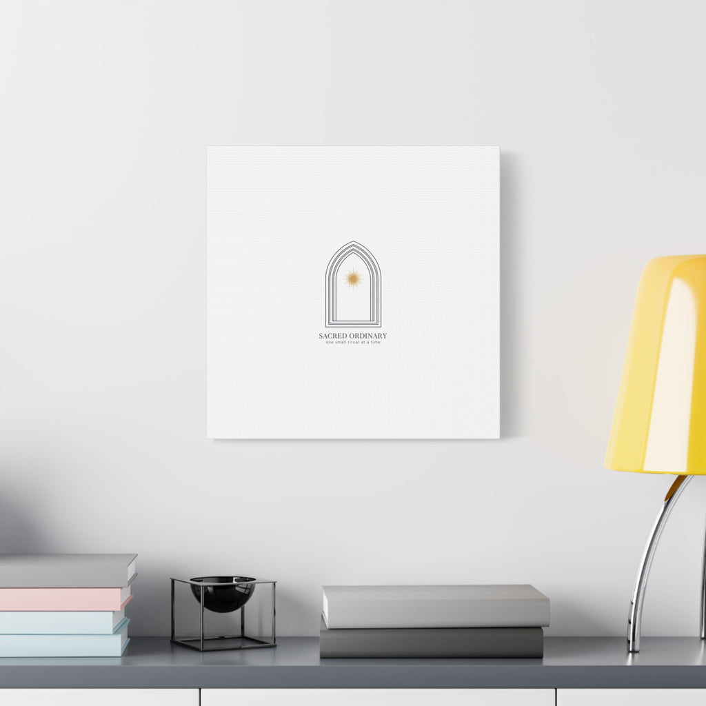 Sacred Ordinary Gothic Arch Canvas | Minimal Scripture Art, Quiet Luxury 36" x 36" 1.25"