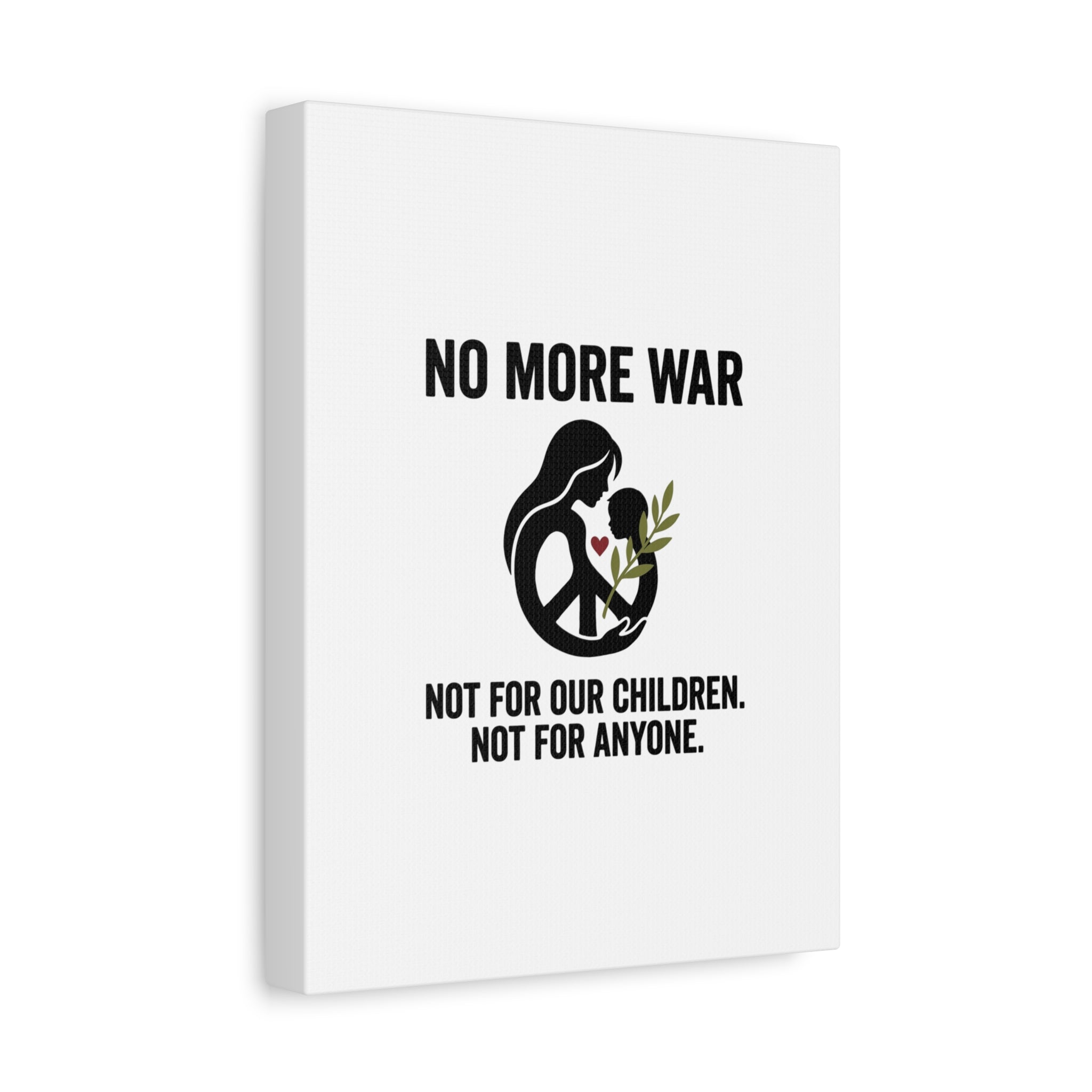 No More War Canvas, Anti-War Peace Protest Wall Art | Solidarity Ceasefire. 36" x 36" 1.25"