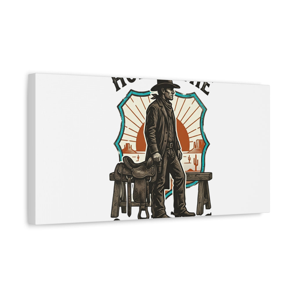 Honor the Old Ways Canvas, Western Americana vintage cowboy frontier 36" x 36" 1.25"