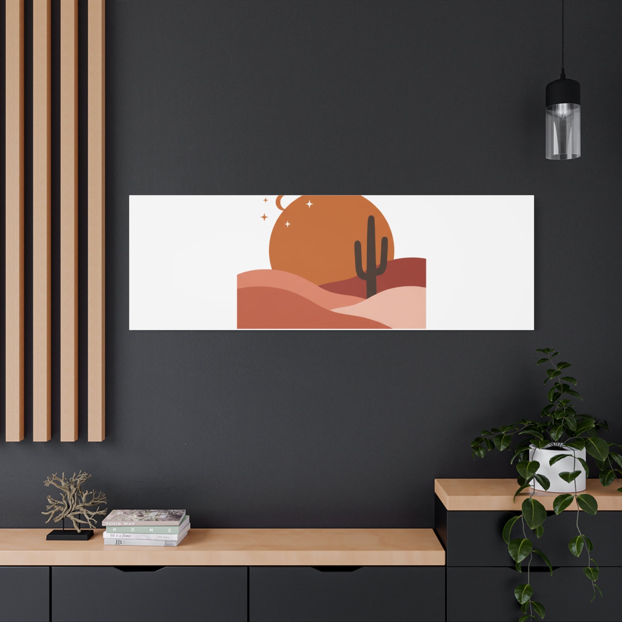 Desert Stillness Canvas, Desert Sunset Minimalist Mesa | Southwestern Art Print 36" x 36" 1.25"