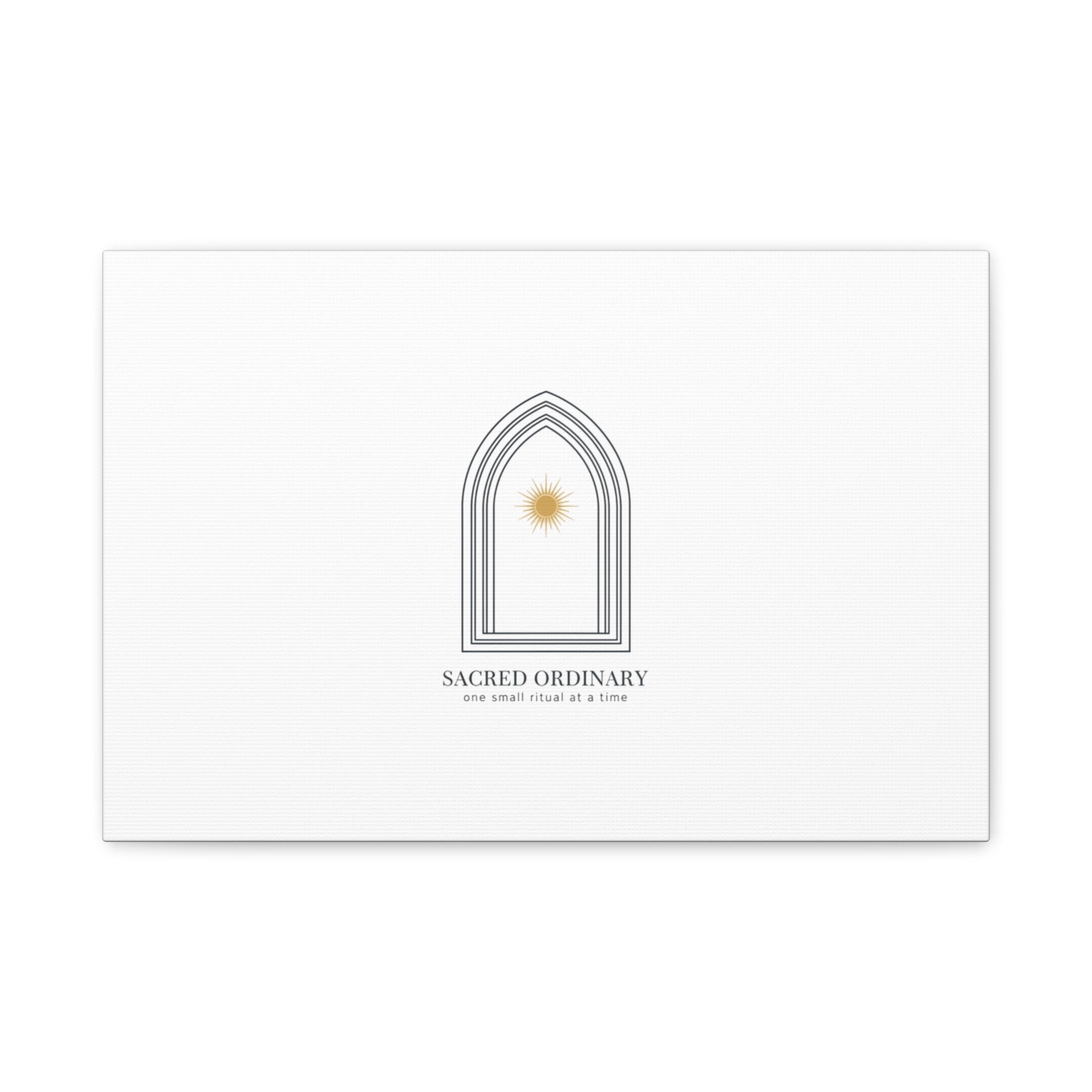 Sacred Ordinary Gothic Arch Canvas | Minimal Scripture Art, Quiet Luxury