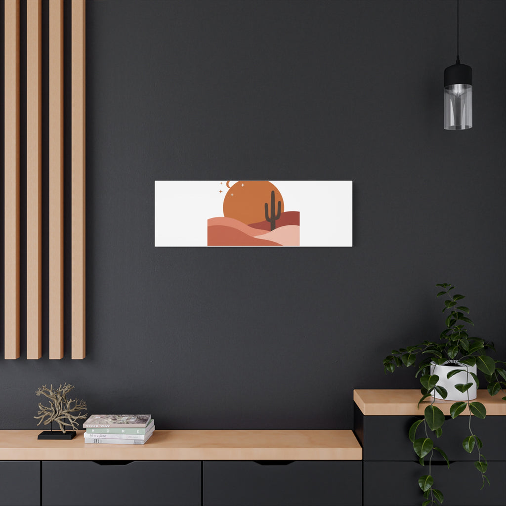 Desert Stillness Canvas, Desert Sunset Minimalist Mesa | Southwestern Art Print