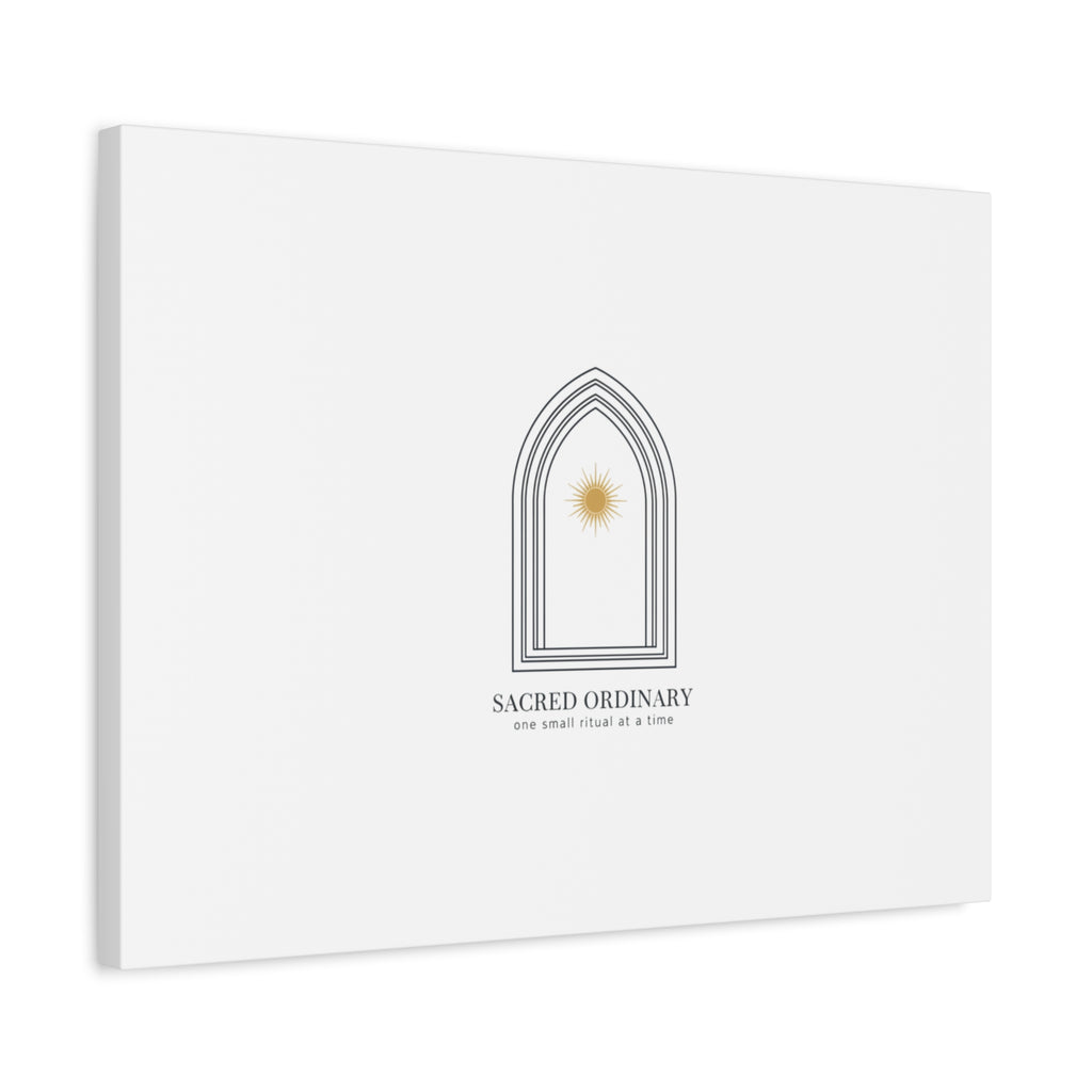 Sacred Ordinary Gothic Arch Canvas | Minimal Scripture Art, Quiet Luxury 36" x 36" 1.25"