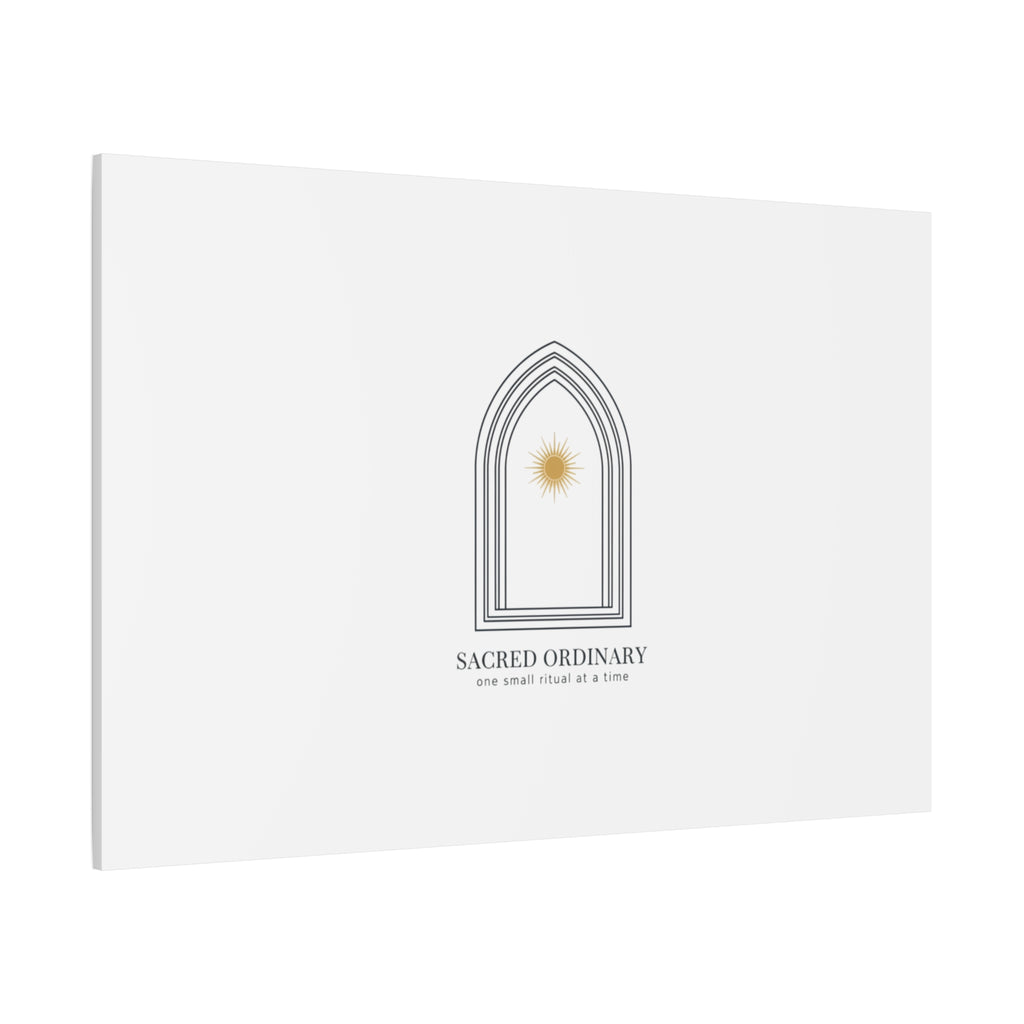 Sacred Ordinary Gothic Arch Canvas | Minimal Scripture Art, Quiet Luxury