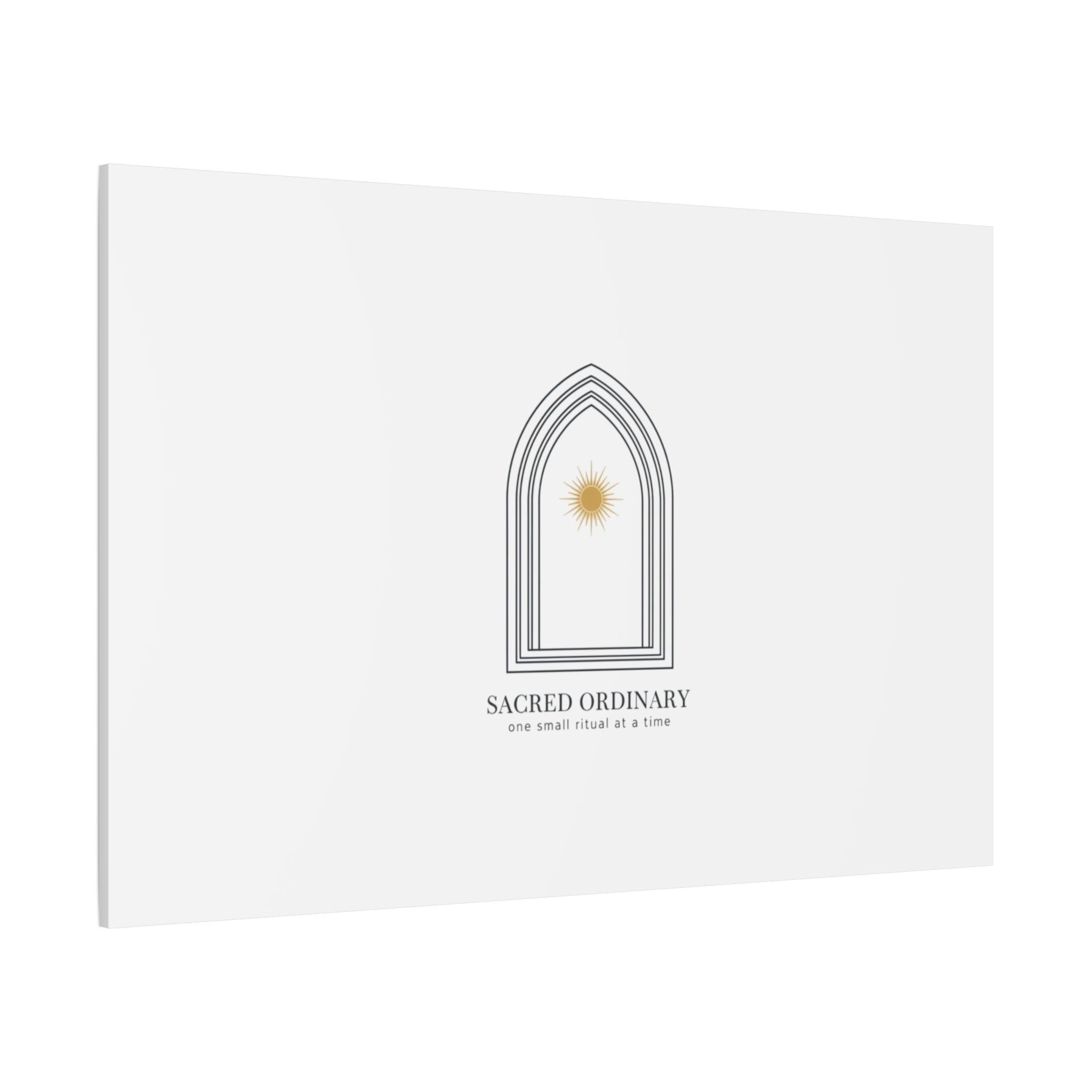 Sacred Ordinary Gothic Arch Canvas | Minimal Scripture Art, Quiet Luxury