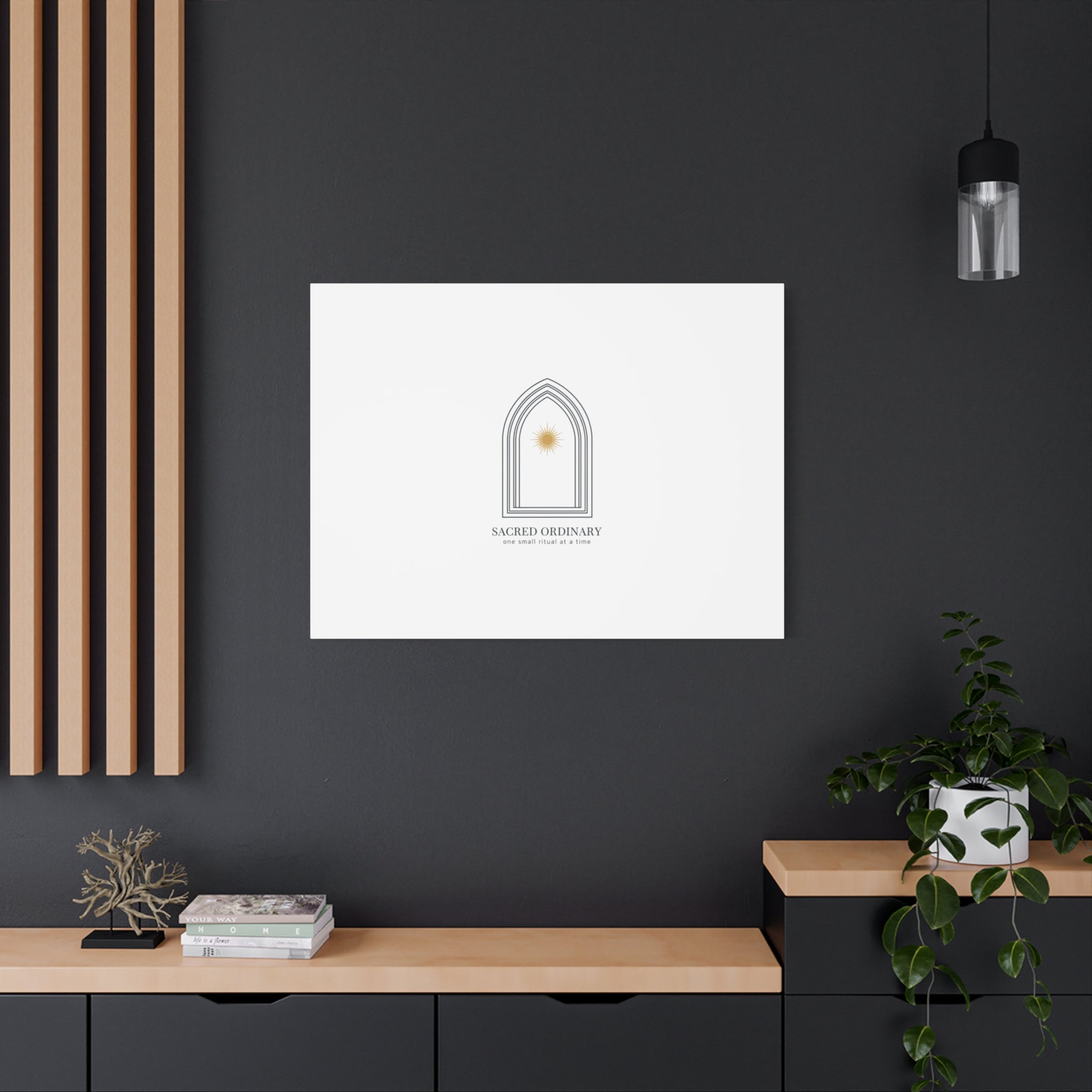Sacred Ordinary Gothic Arch Canvas | Minimal Scripture Art, Quiet Luxury 36" x 36" 1.25"