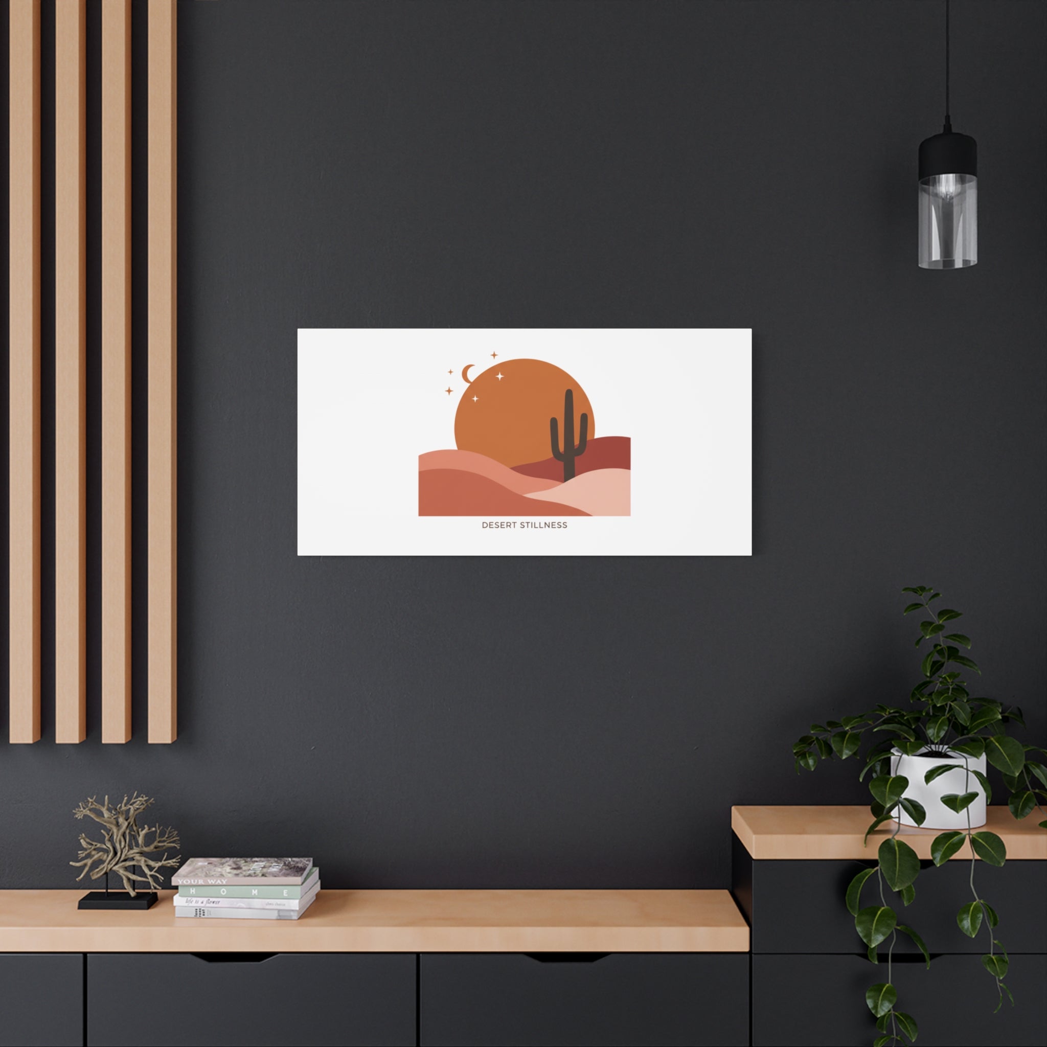 Desert Stillness Canvas, Desert Sunset Minimalist Mesa | Southwestern Art Print 36" x 36" 1.25"