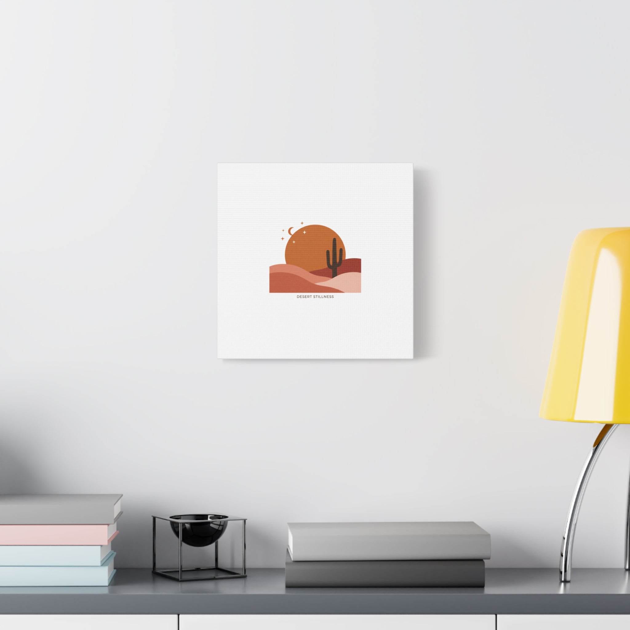 Desert Stillness Canvas, Desert Sunset Minimalist Mesa | Southwestern Art Print 36" x 36" 1.25"