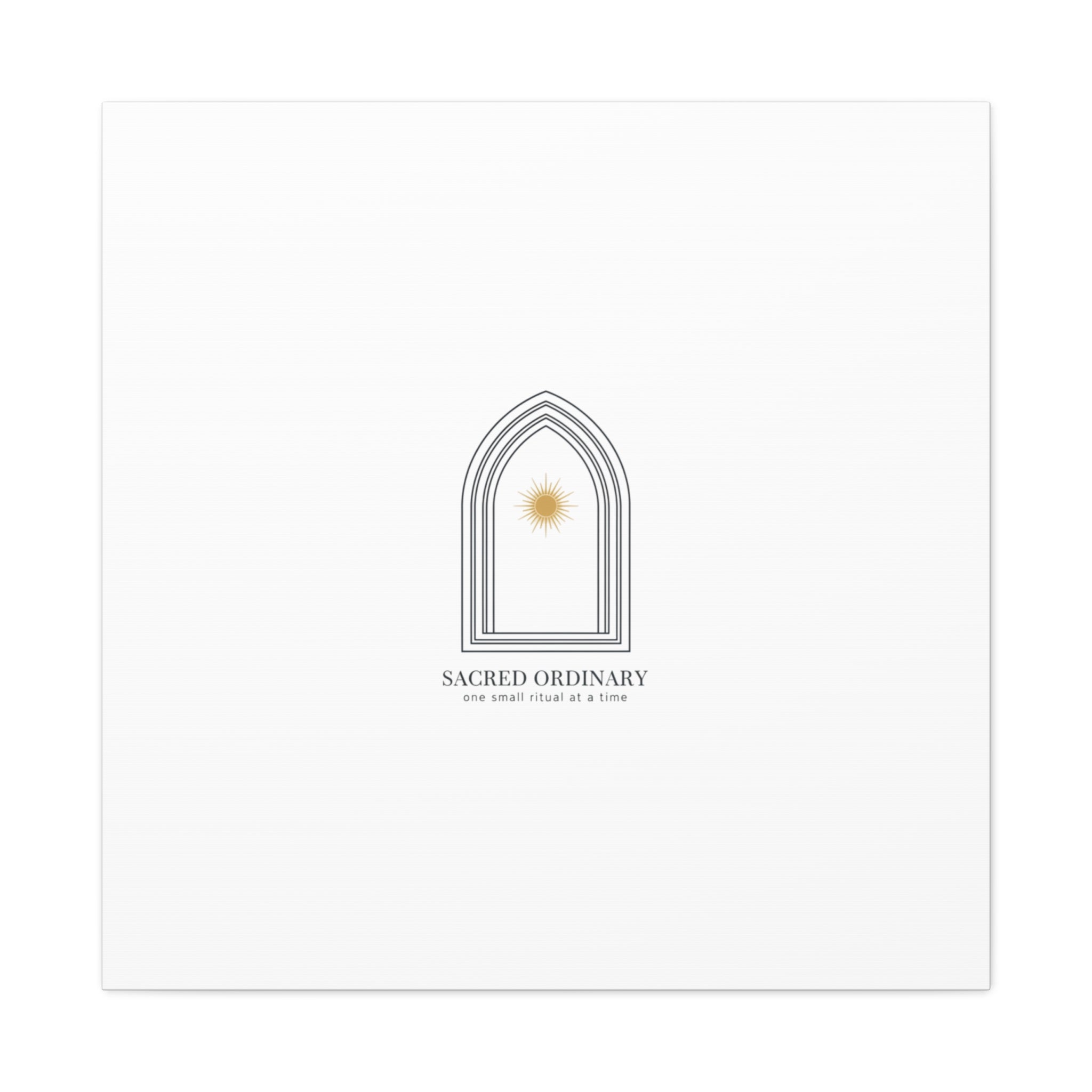 Sacred Ordinary Gothic Arch Canvas | Minimal Scripture Art, Quiet Luxury