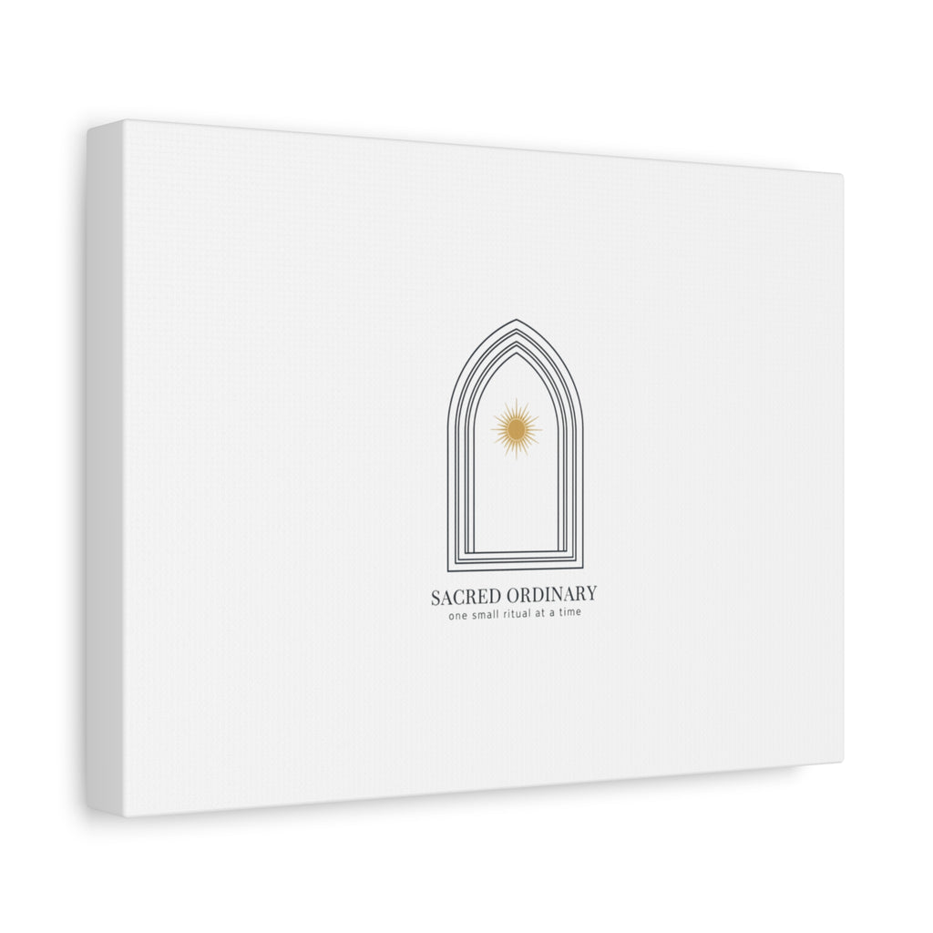 Sacred Ordinary Gothic Arch Canvas | Minimal Scripture Art, Quiet Luxury 36" x 36" 1.25"