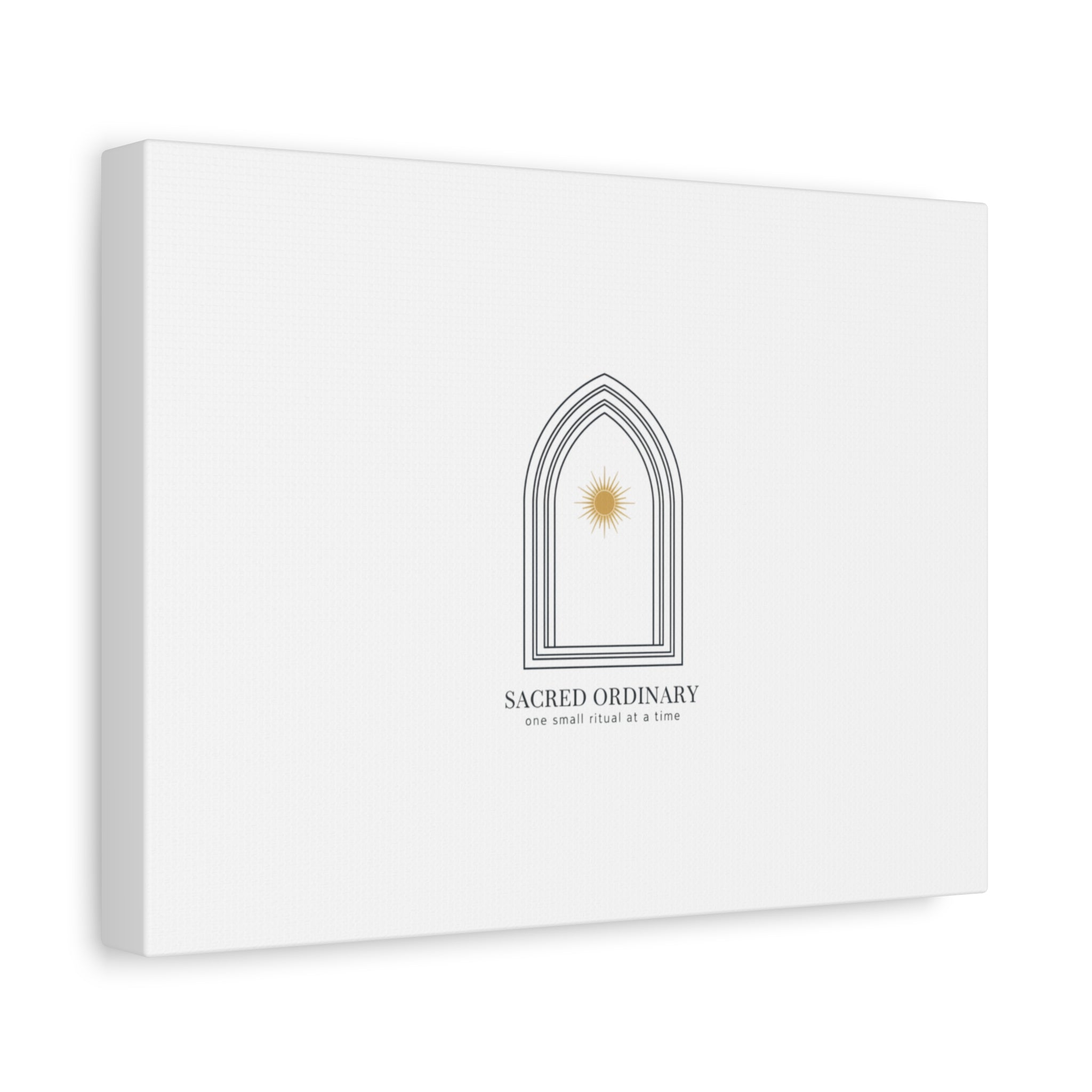 Sacred Ordinary Gothic Arch Canvas | Minimal Scripture Art, Quiet Luxury