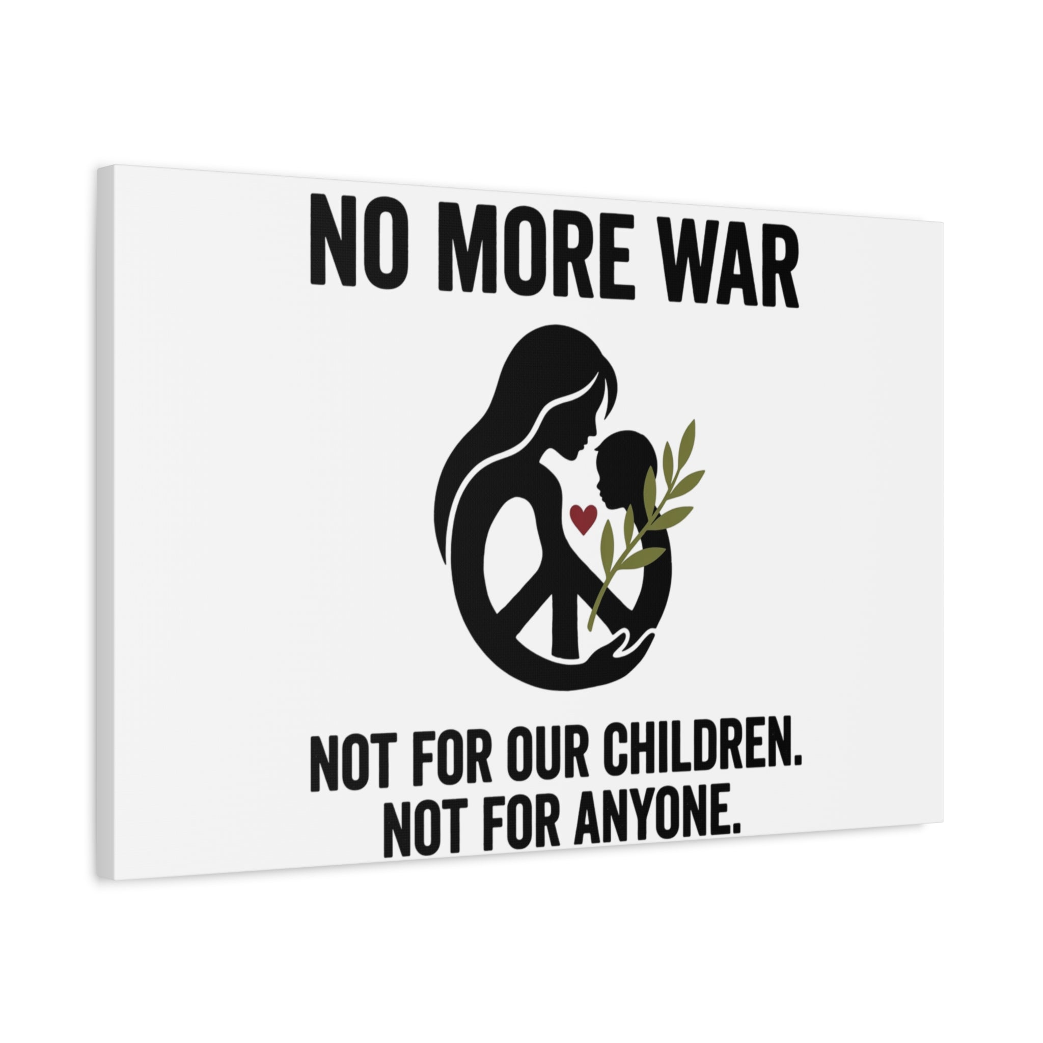 No More War Canvas, Anti-War Peace Protest Wall Art | Solidarity Ceasefire. 36" x 36" 1.25"