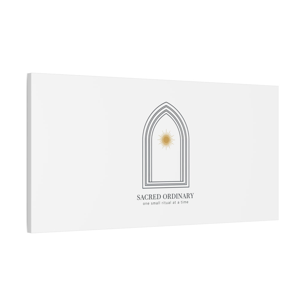 Sacred Ordinary Gothic Arch Canvas | Minimal Scripture Art, Quiet Luxury