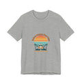 Retro 70s Sunset Surf Graphic Tee | Vintage Palm Golden Hour Postcard Athletic Heather