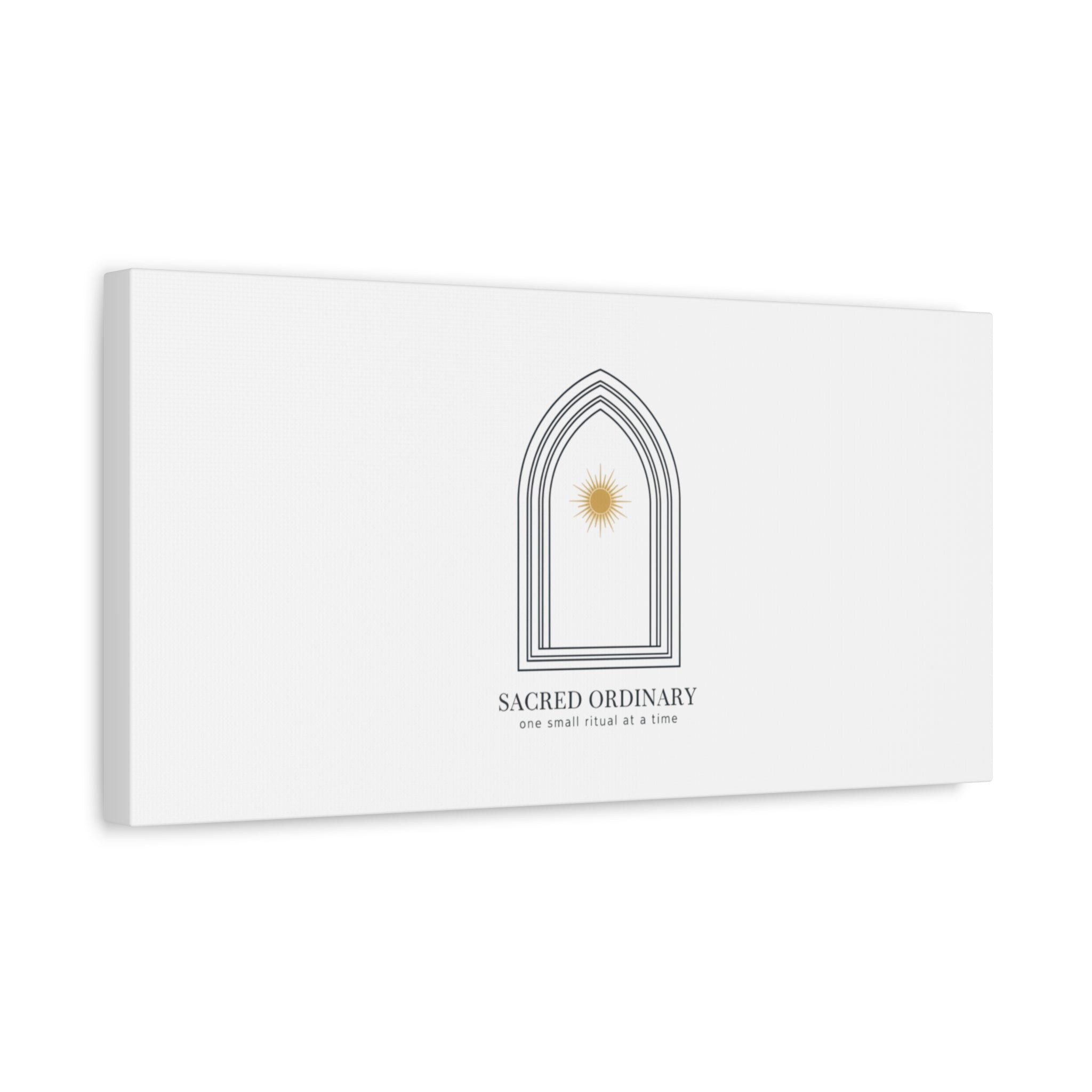 Sacred Ordinary Gothic Arch Canvas | Minimal Scripture Art, Quiet Luxury