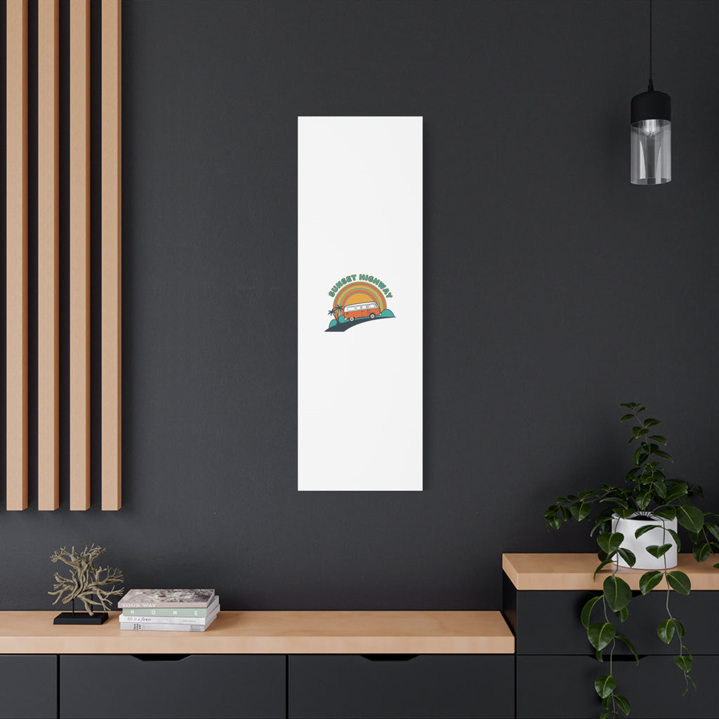 Sunset Highway Van Canvas | 1970s Retro Surf, Vintage Palm Poster 36" x 36" 1.25"