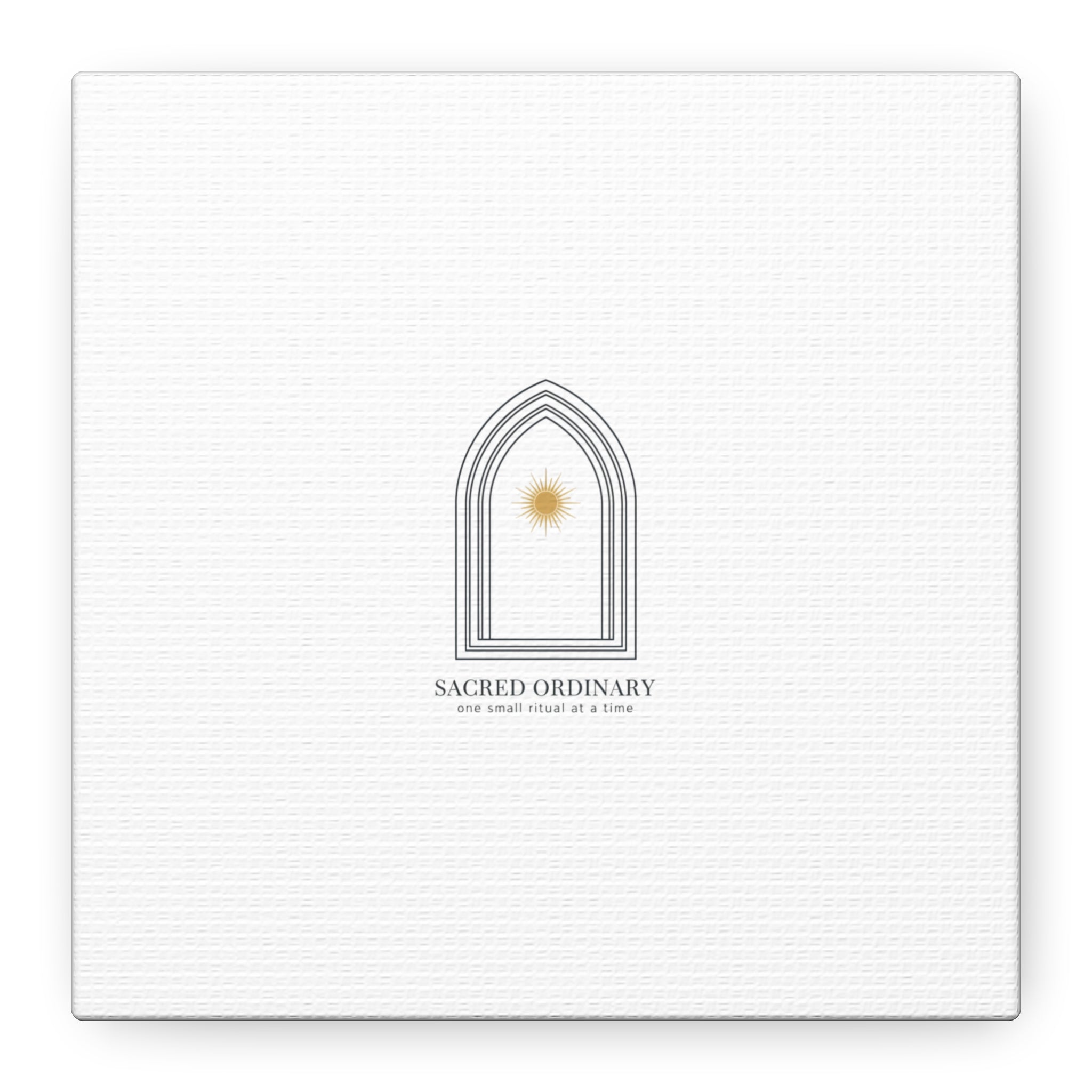 Sacred Ordinary Gothic Arch Canvas | Minimal Scripture Art, Quiet Luxury