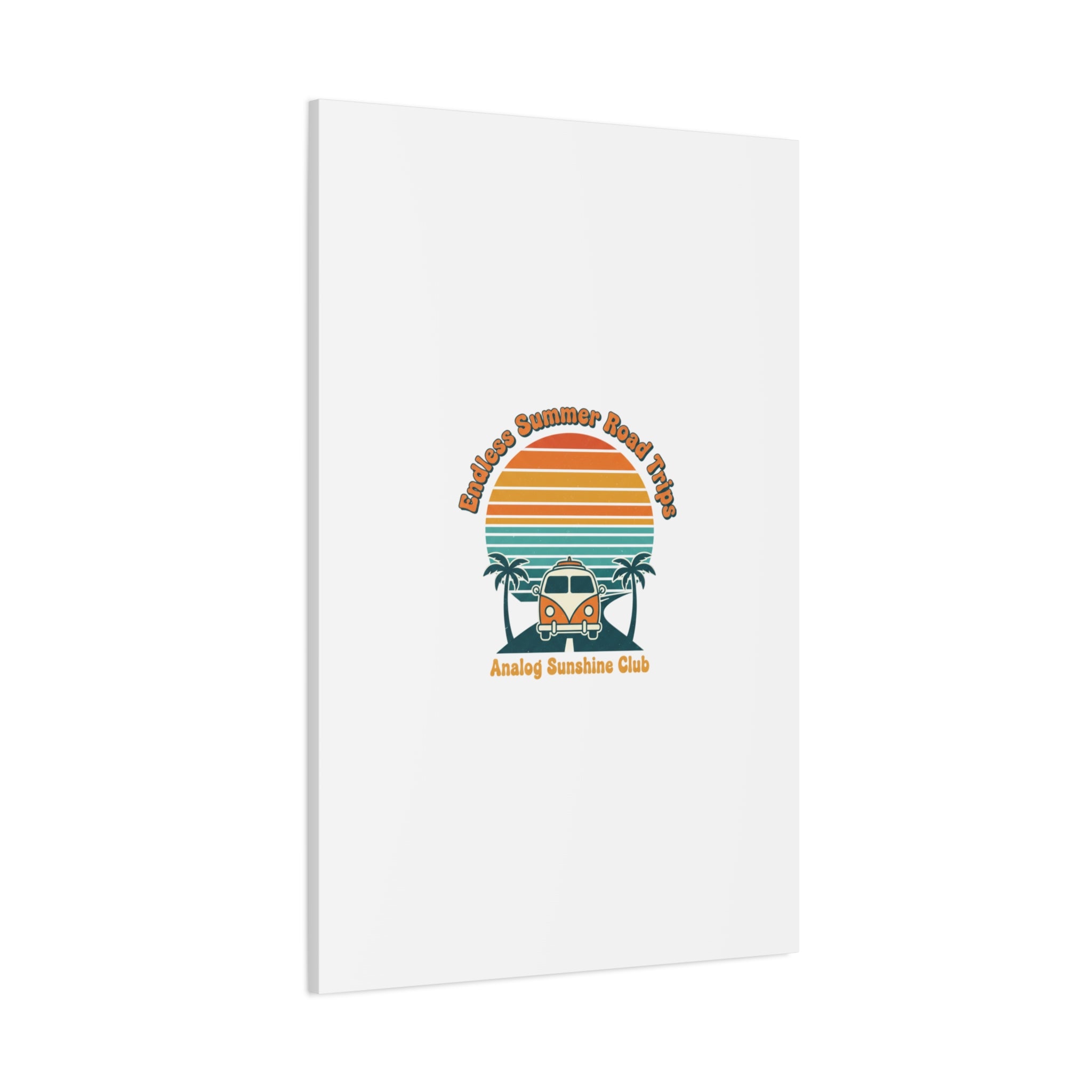 Endless Summer Road Trips Canvas | 1970s Sunset, Retro Surf Palm Art 36" x 36" 1.25"