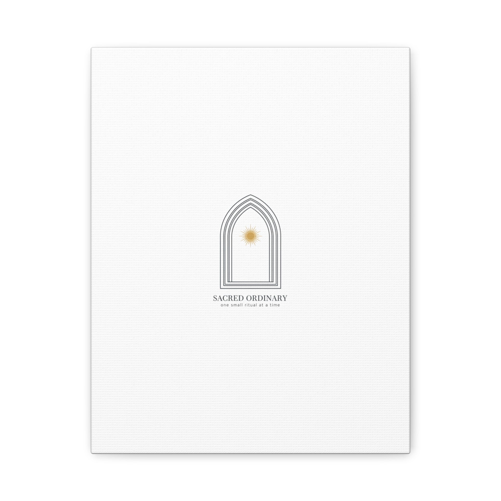 Sacred Ordinary Gothic Arch Canvas | Minimal Scripture Art, Quiet Luxury
