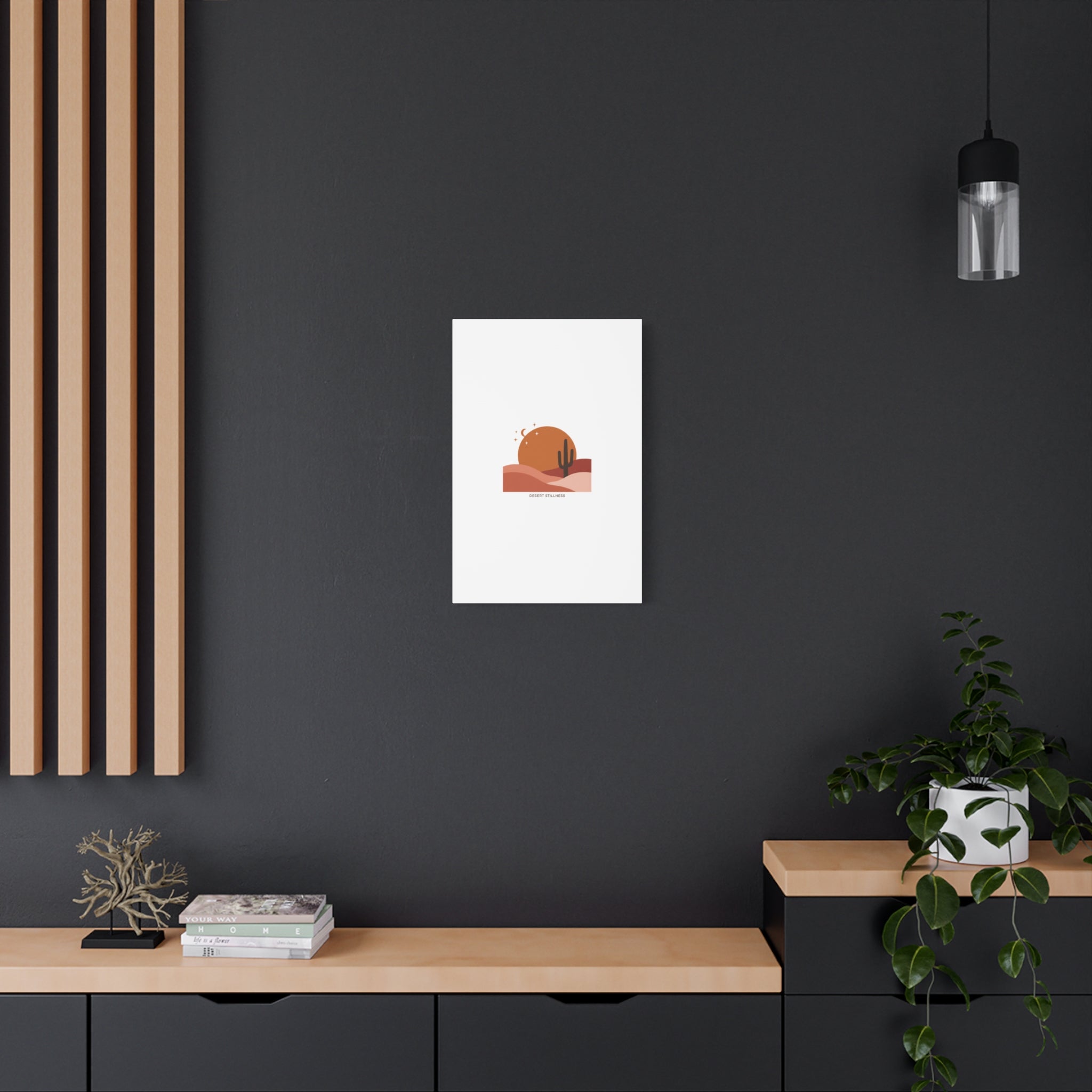 Desert Stillness Canvas, Desert Sunset Minimalist Mesa | Southwestern Art Print