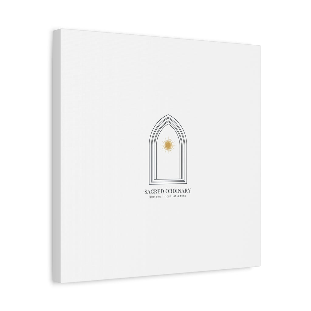 Sacred Ordinary Gothic Arch Canvas | Minimal Scripture Art, Quiet Luxury 36" x 36" 1.25"