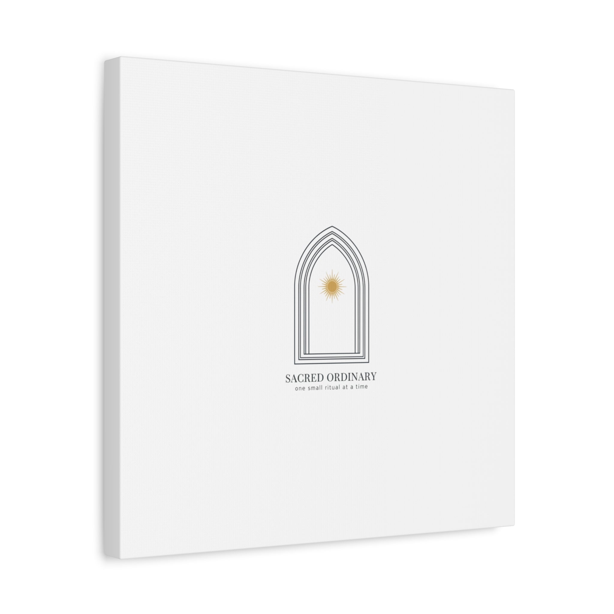 Sacred Ordinary Gothic Arch Canvas | Minimal Scripture Art, Quiet Luxury 36" x 36" 1.25"