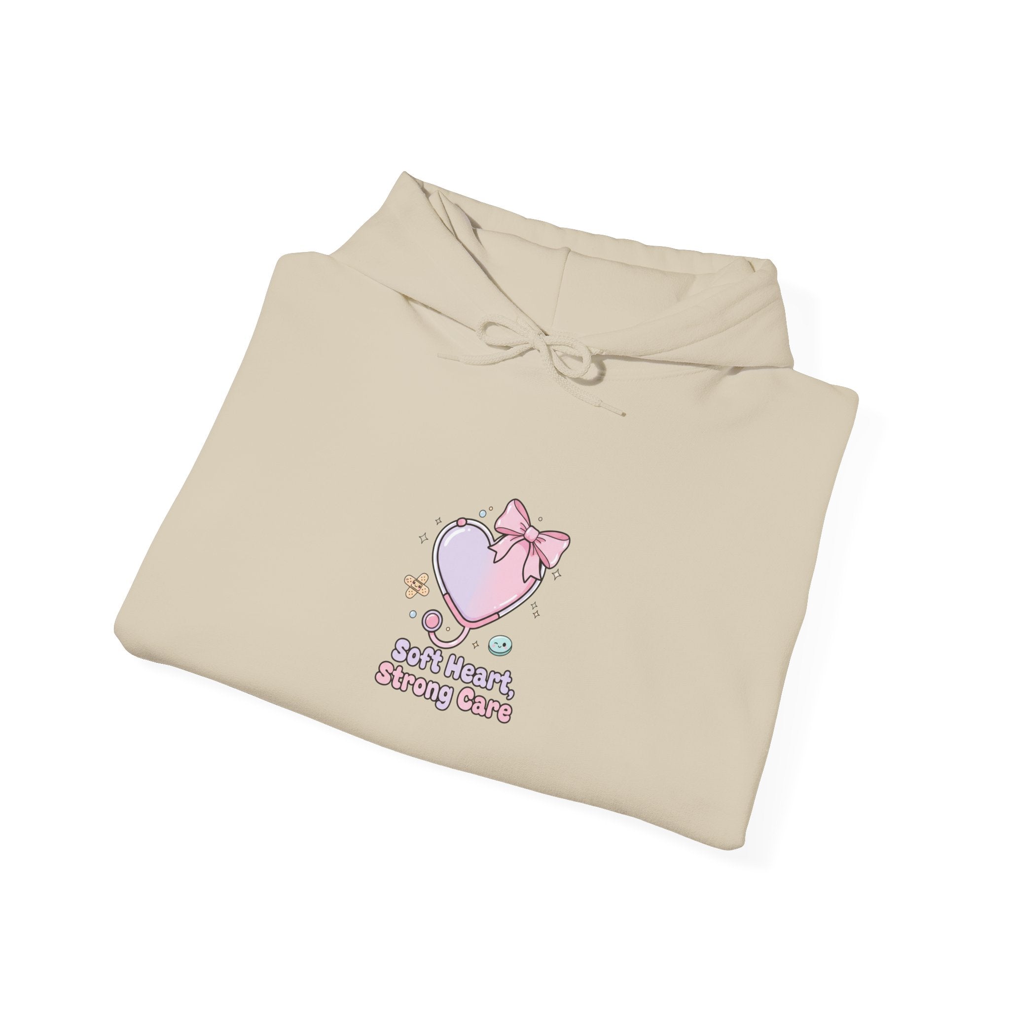 Cute Nurse Heart Graphic Hoodie | pastel coquette medical, kawaii nurse merch Navy