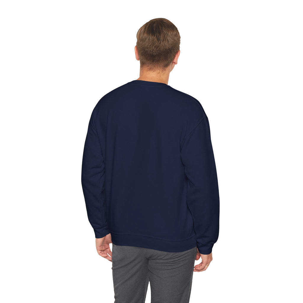 Vintage 70s Sunset Camper Crewneck Sweatshirt | Retro Surf Graphic, Golden Hour Postcard Navy