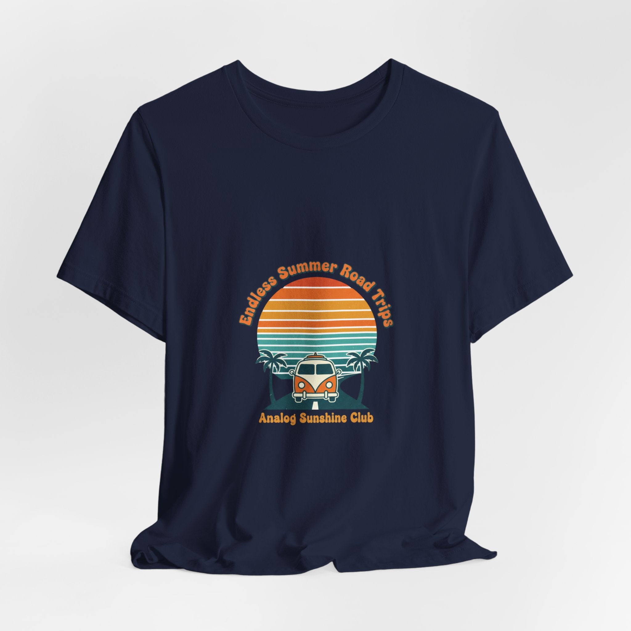 Retro 70s Sunset Surf Graphic Tee | Vintage Palm Golden Hour Postcard